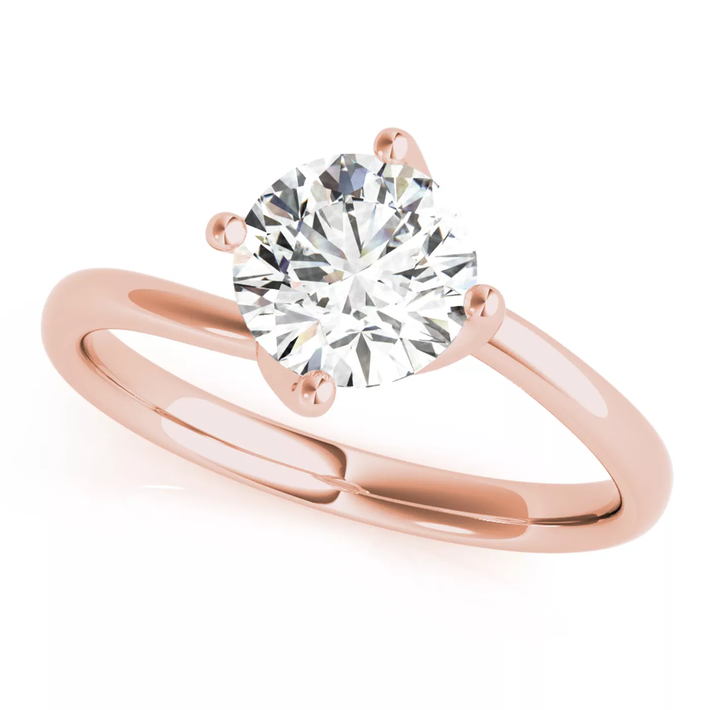 Bypass Silhouette 14K Rose Gold Engagement Ring