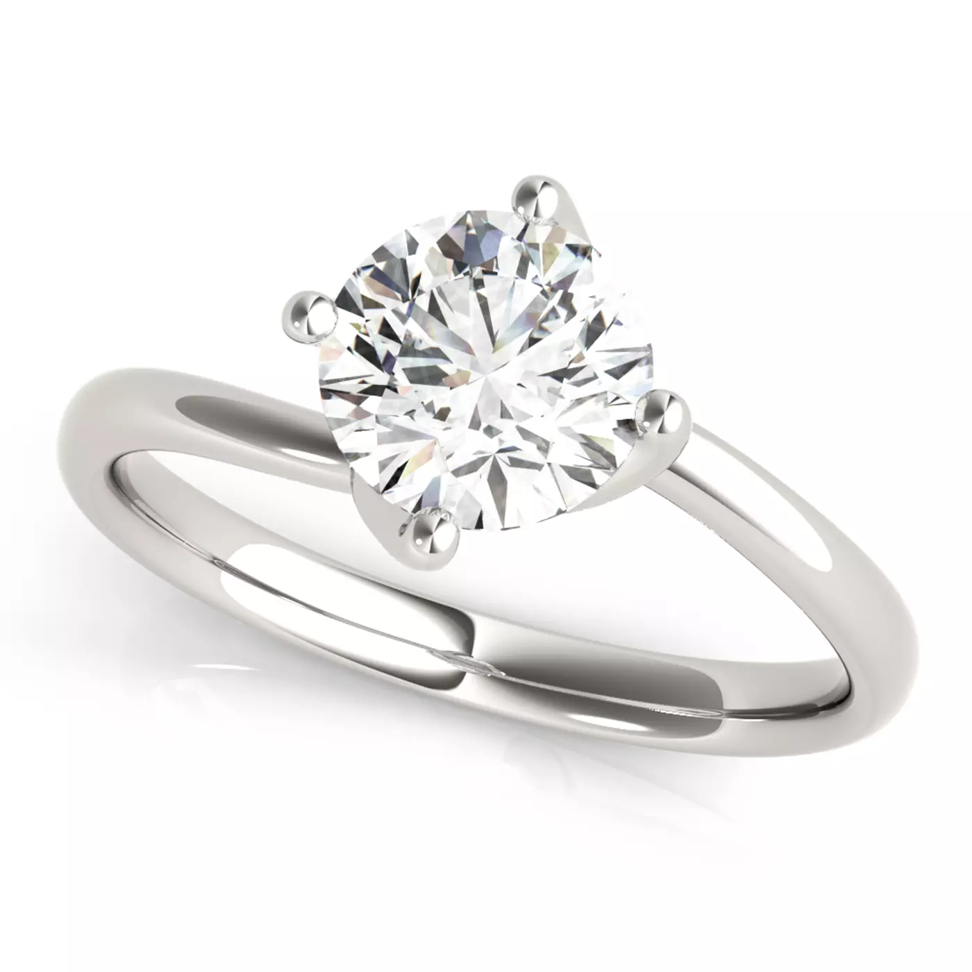 Bypass Silhouette 14K White Gold Engagement Ring