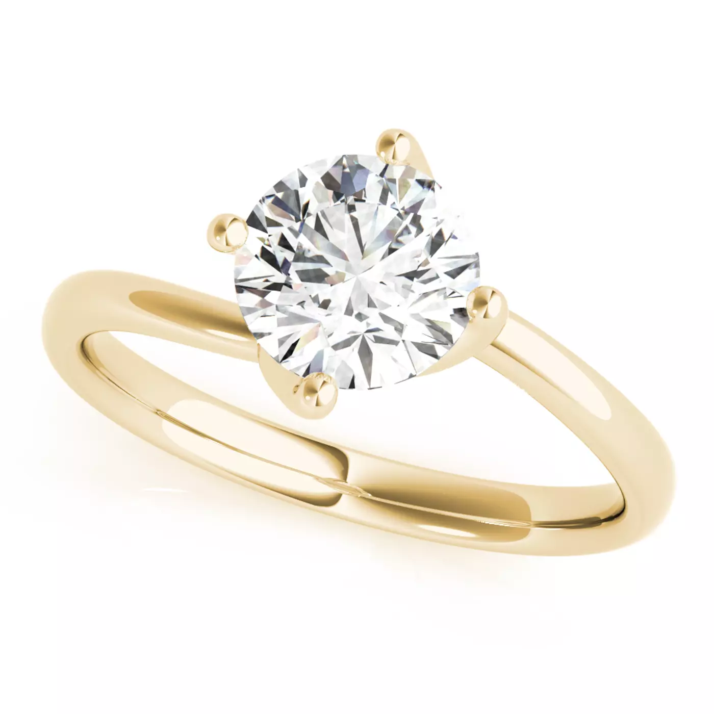 Bypass Silhouette 14K Yellow Gold Engagement Ring