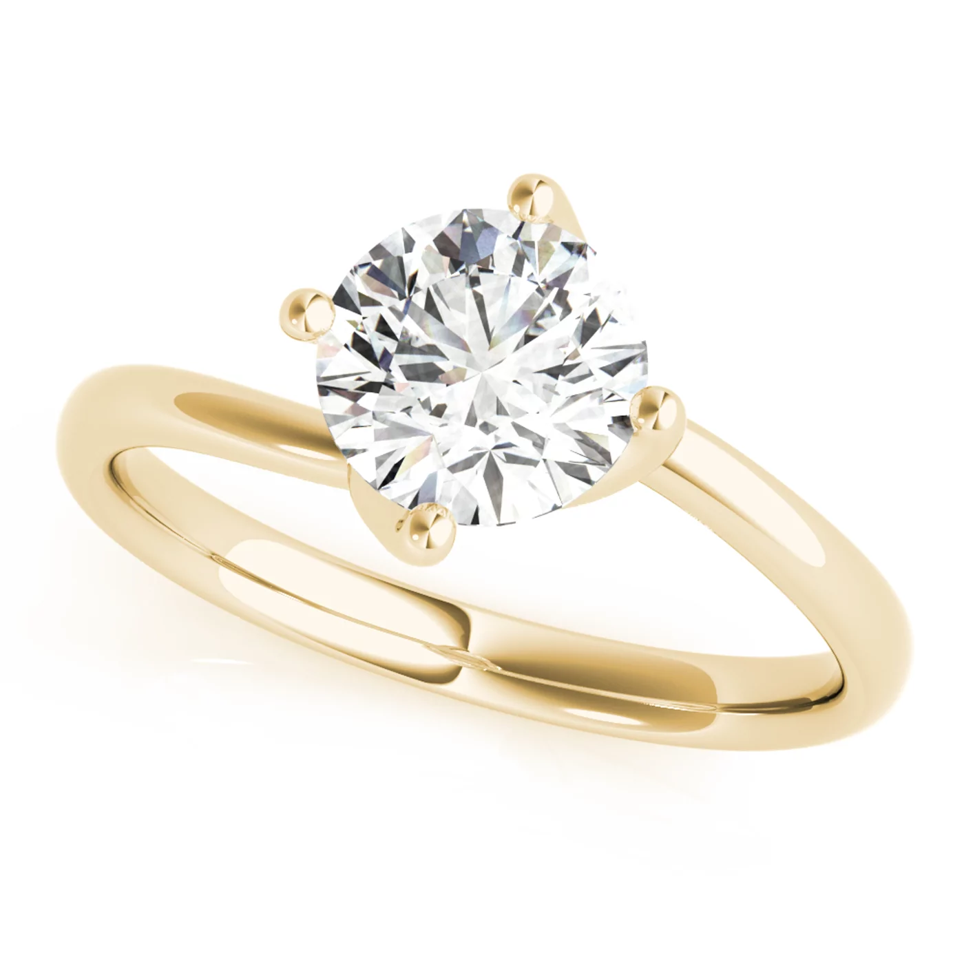 Bypass Silhouette 18K Yellow Gold Engagement Ring