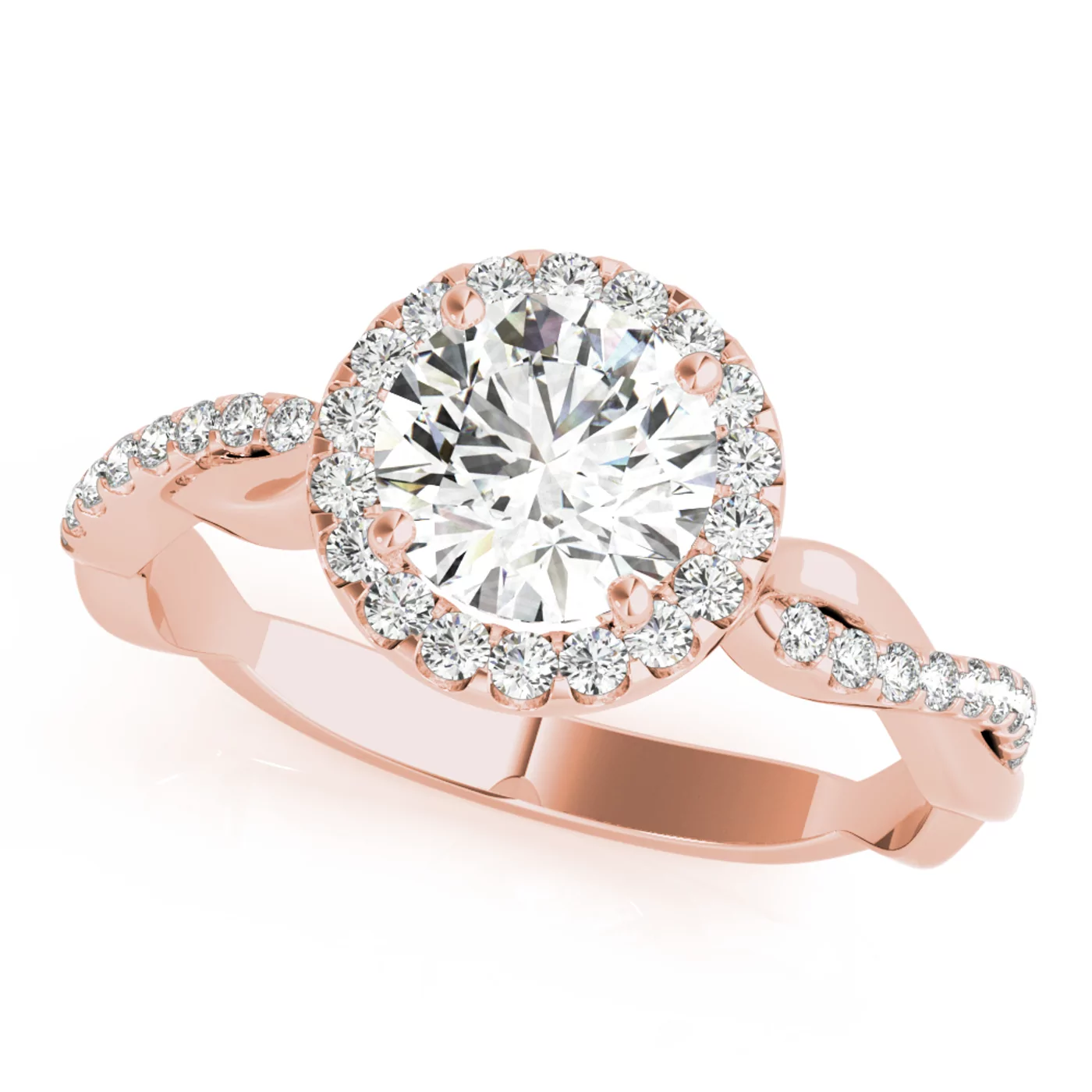 Interwoven Detailing 14K Rose Gold Engagement Ring
