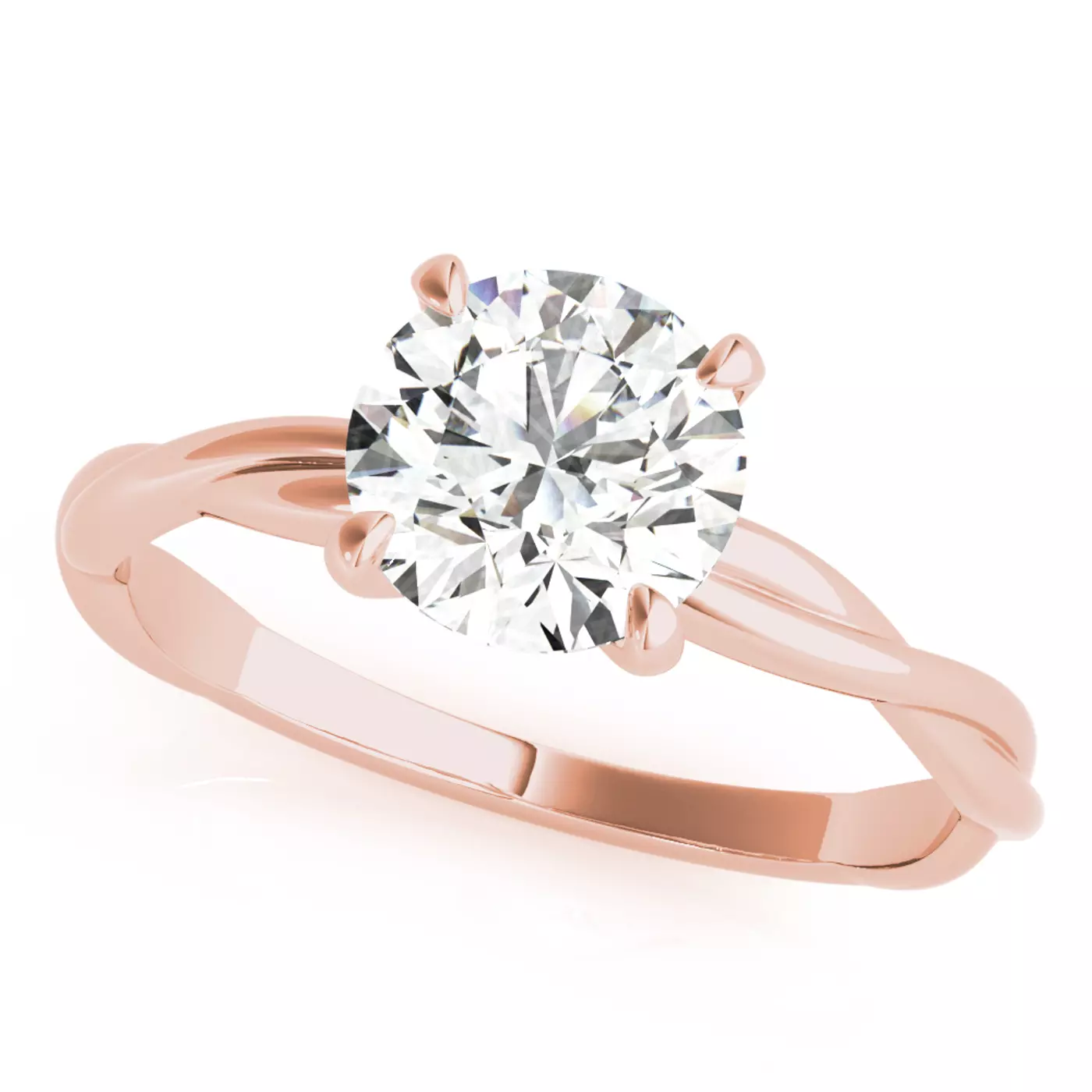 Interwoven Detailing 14K Rose Gold Engagement Ring