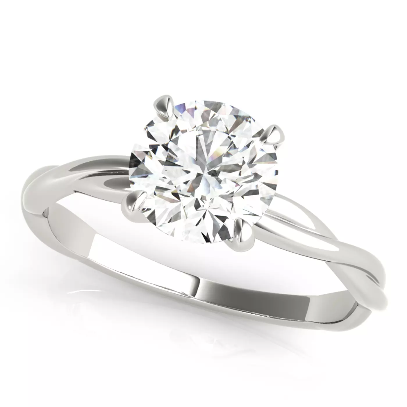 Interwoven Detailing Platinum Engagement Ring