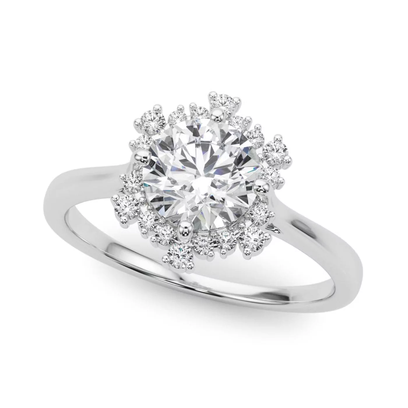 Radiant Halo Frame Platinum Engagement Ring