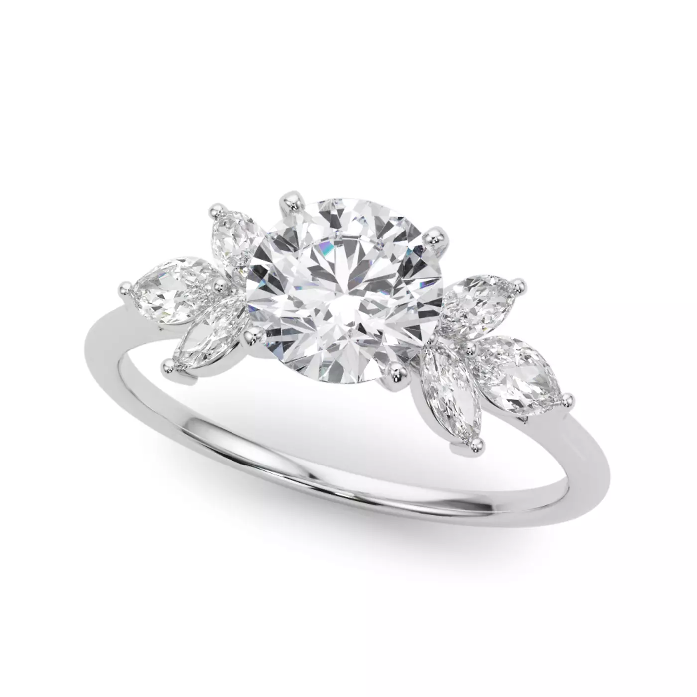 Marquise-Inspired Shape Platinum Engagement Ring