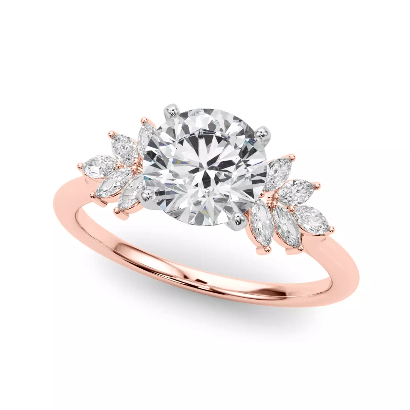 Marquise-Inspired Shape 14K Rose Gold Engagement Ring