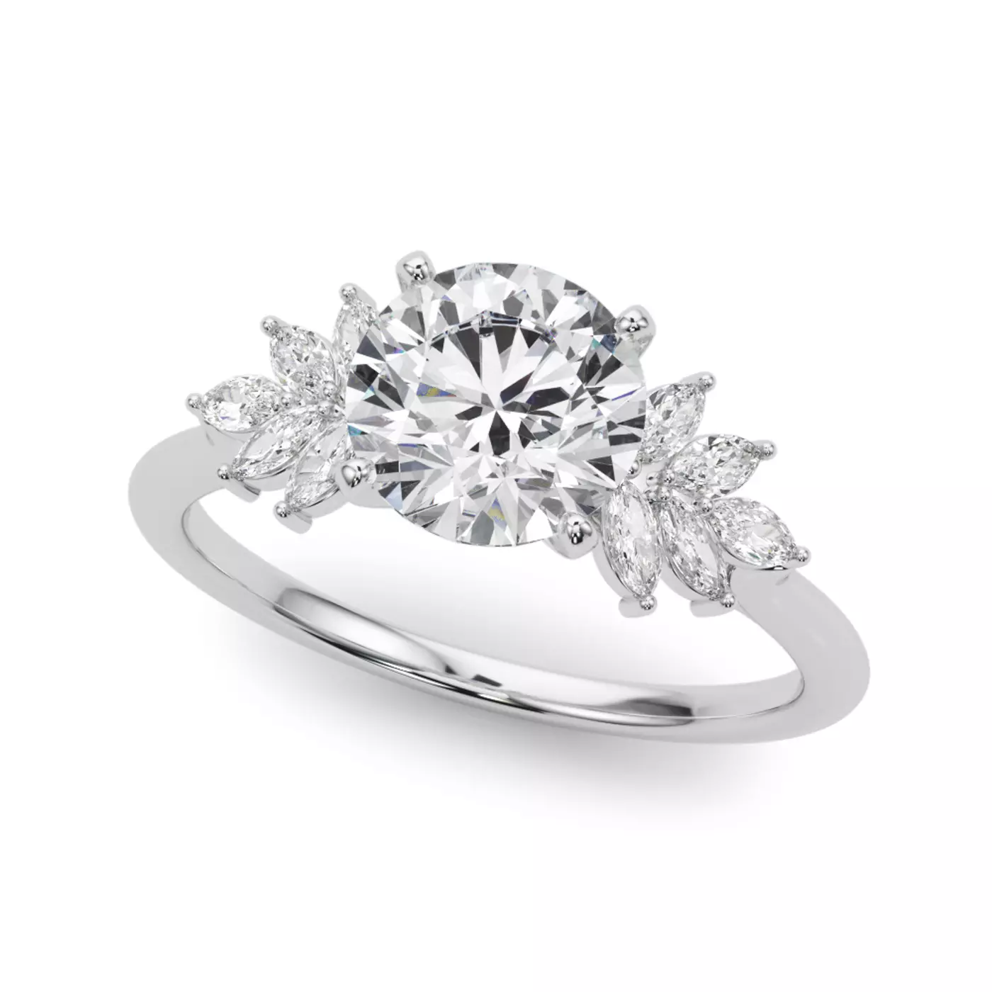 Marquise-Inspired Shape Platinum Engagement Ring