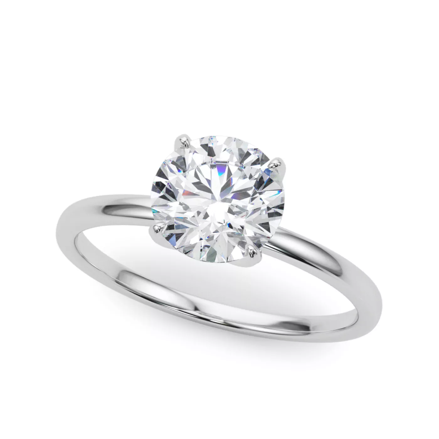 Open Petal Prongs Platinum Engagement Ring