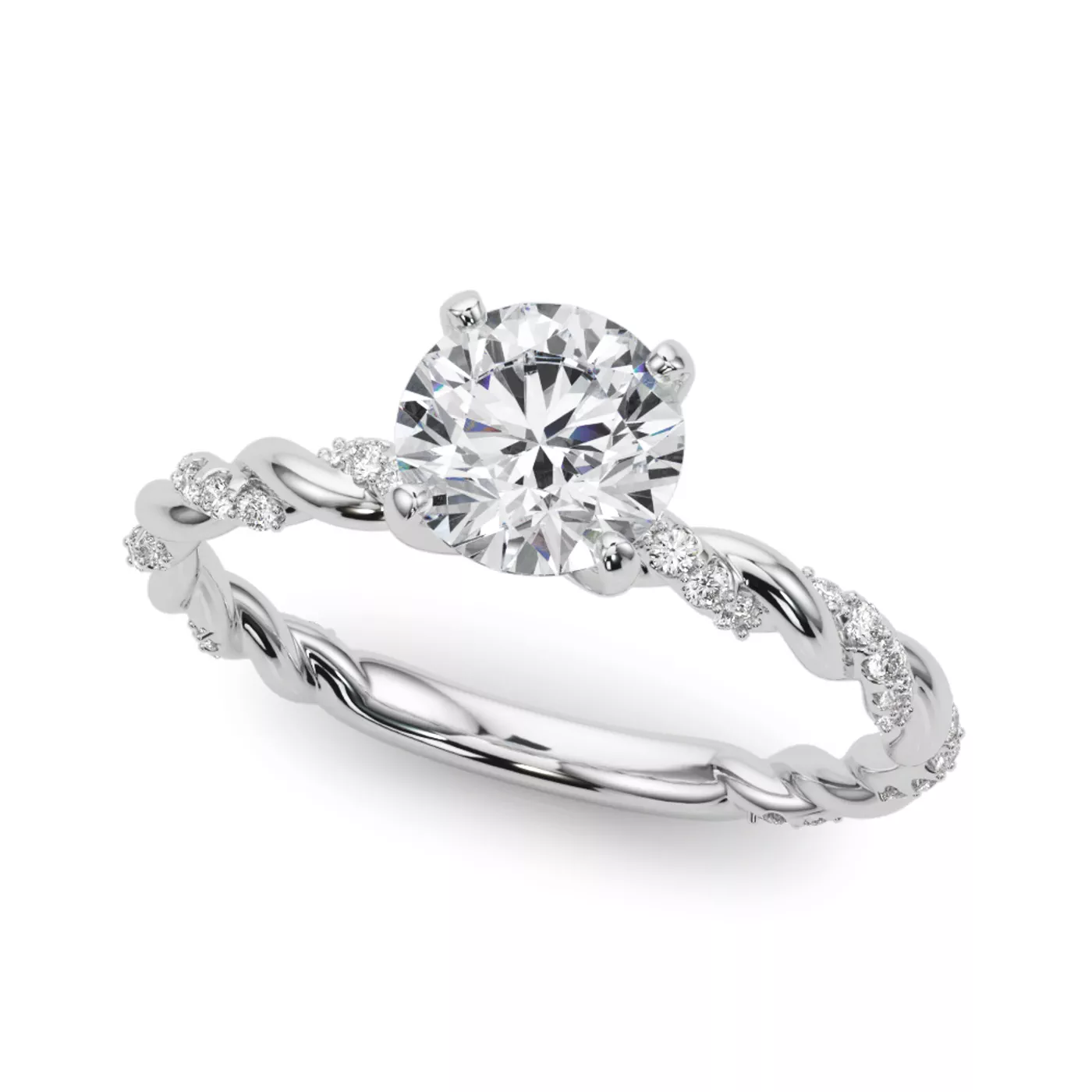 【8/16まで】PRY Distorted Diamond Ring 17号 Freya Diamond Twist Engagement Ring - 14K White Gold
