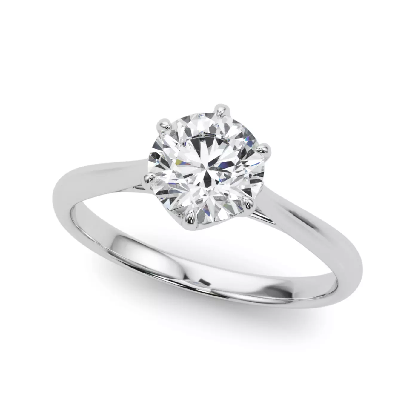 Classic Solitaire Focus 14K White Gold Engagement Ring