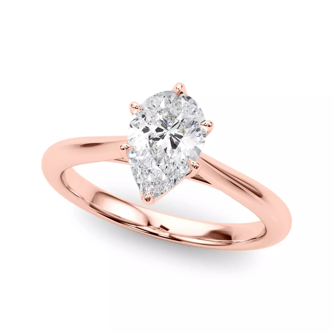 Classic Solitaire Focus 14K Rose Gold Engagement Ring