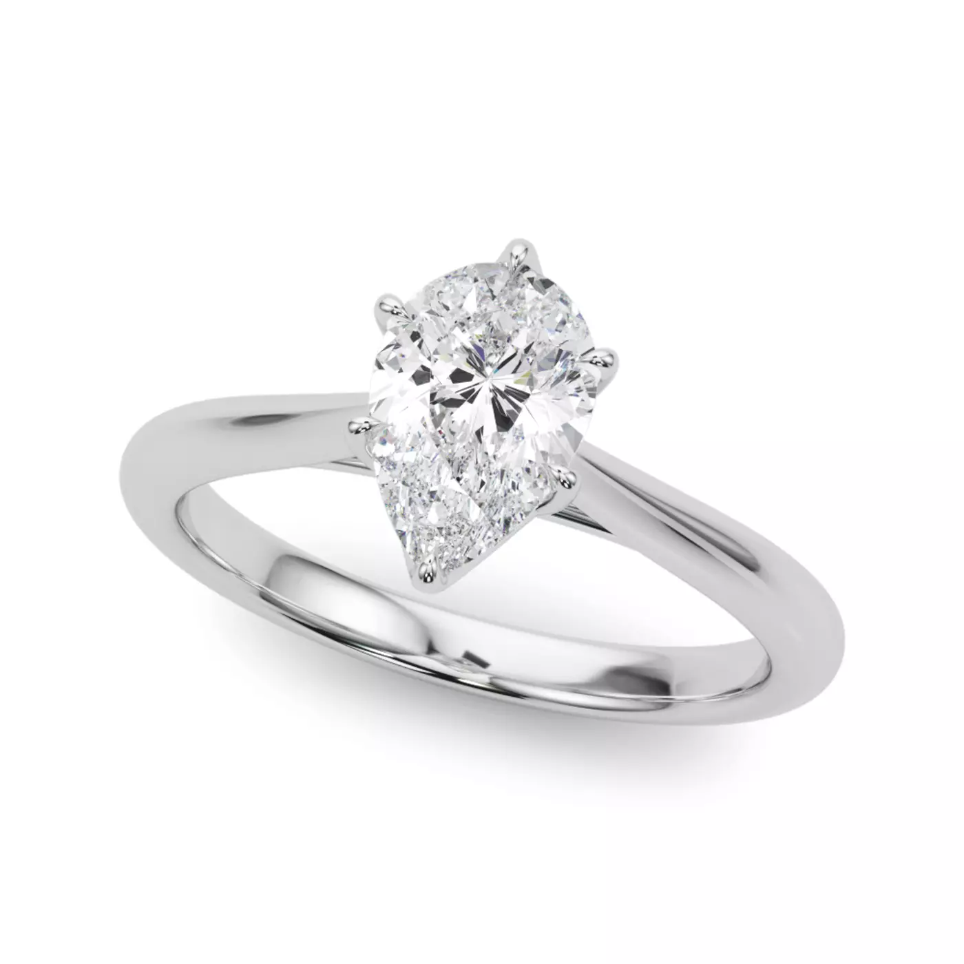 Classic Solitaire Focus 14K White Gold Engagement Ring