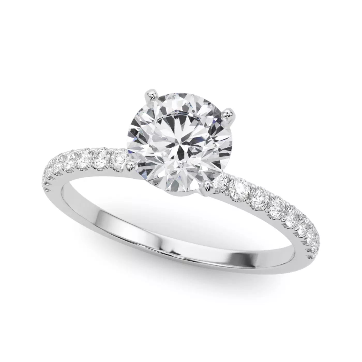 Pavé Band Platinum Engagement Ring