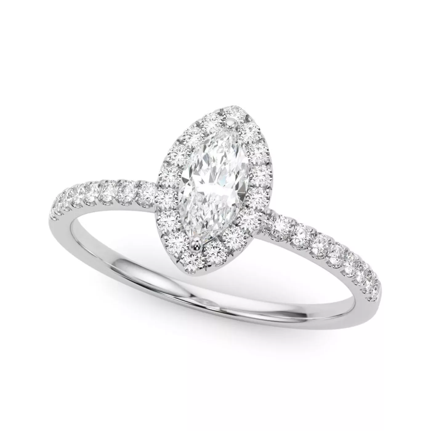 Radiant Halo Frame Platinum Engagement Ring