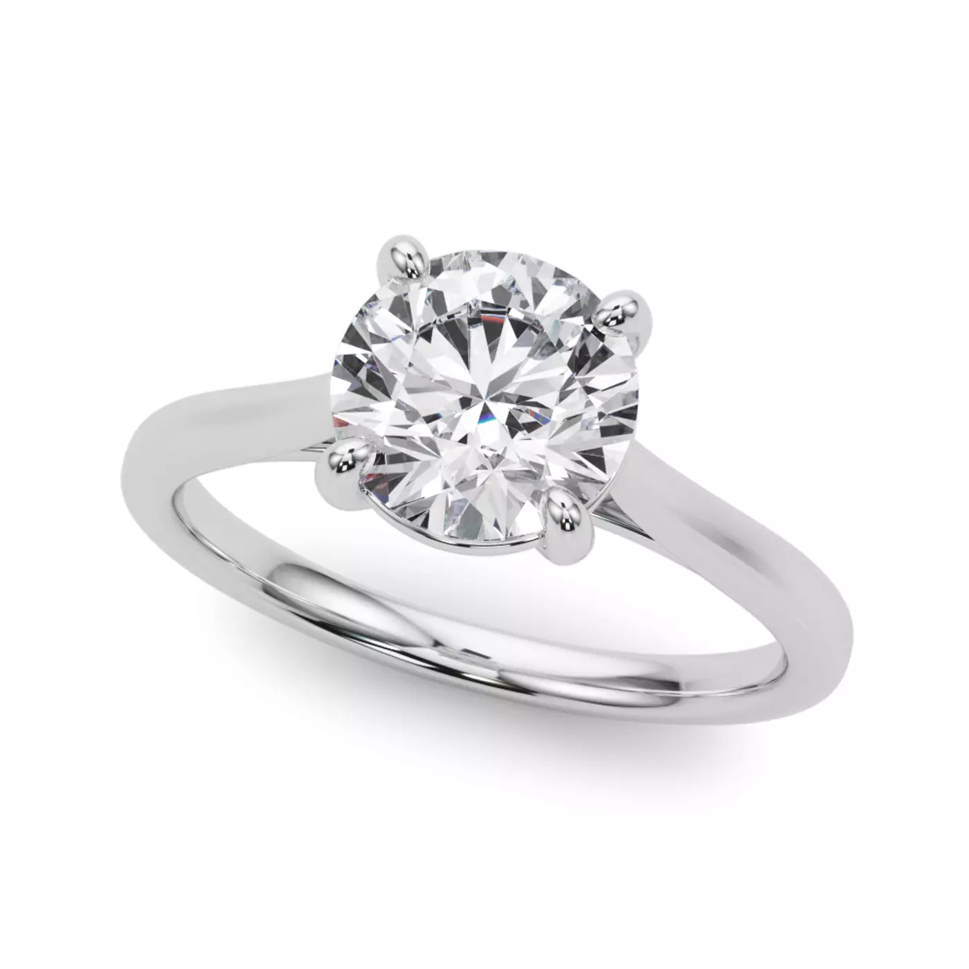 Cathedral Silhouette 14K White Gold Engagement Ring