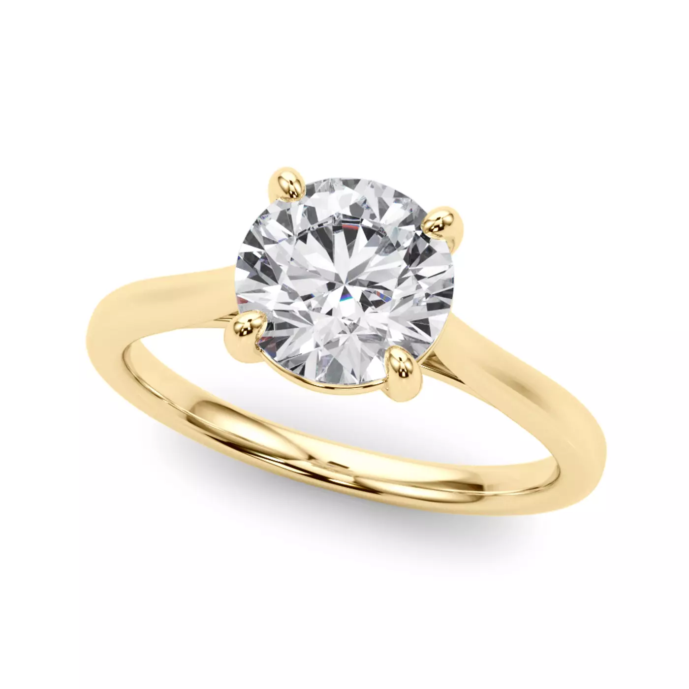 Cathedral Silhouette 18K Yellow Gold Engagement Ring