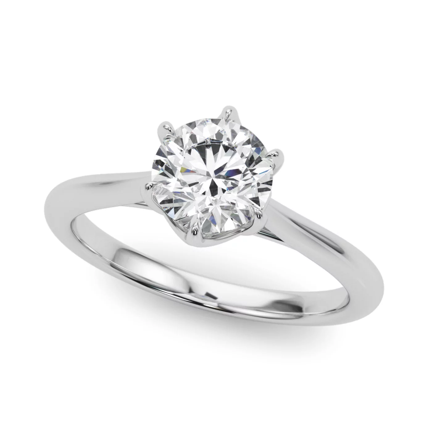 Classic Solitaire Focus 18K White Gold Engagement Ring