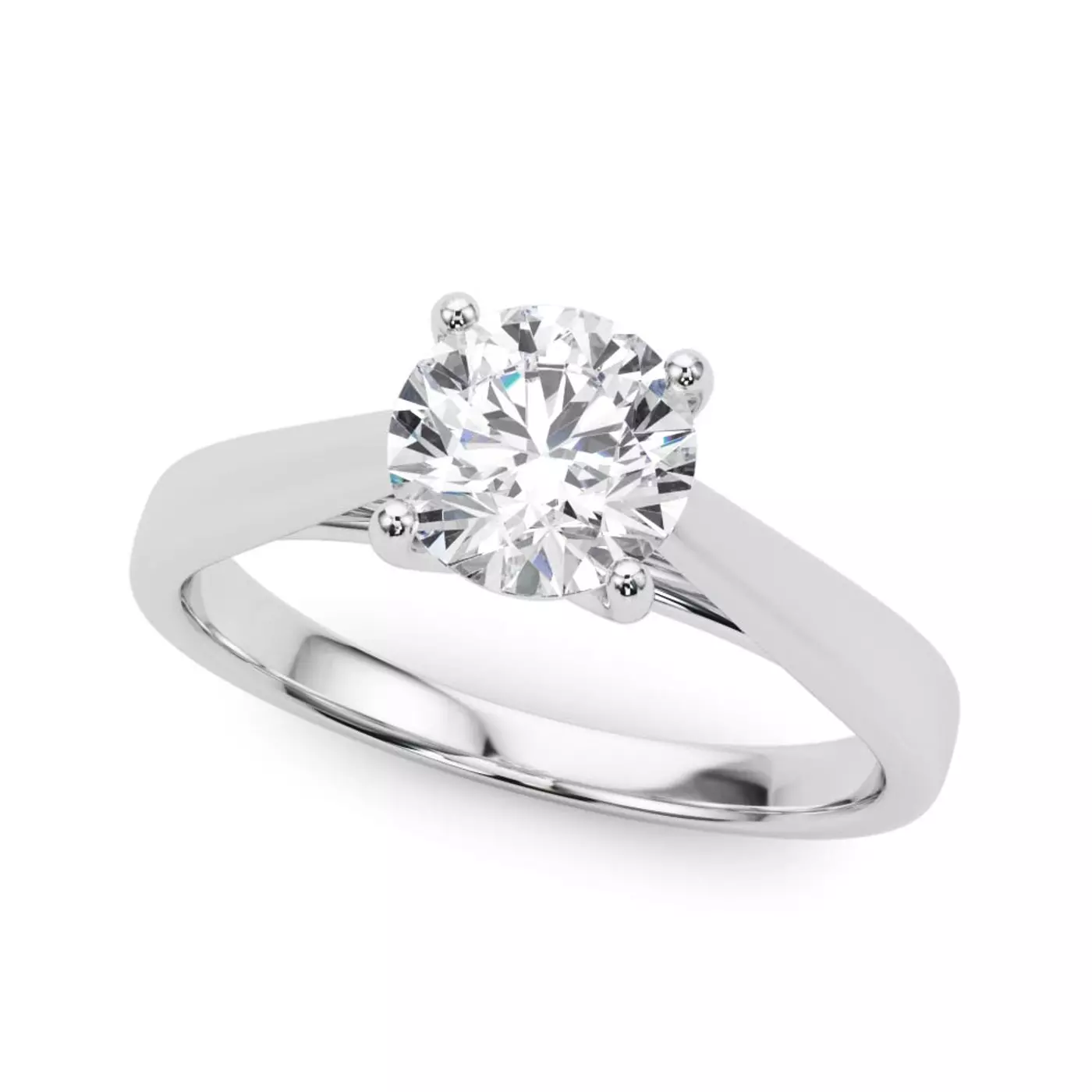 Cathedral Profile 14K White Gold Engagement Ring