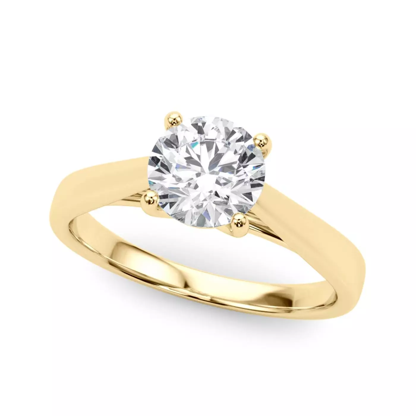 Cathedral Profile 14K Yellow Gold Engagement Ring