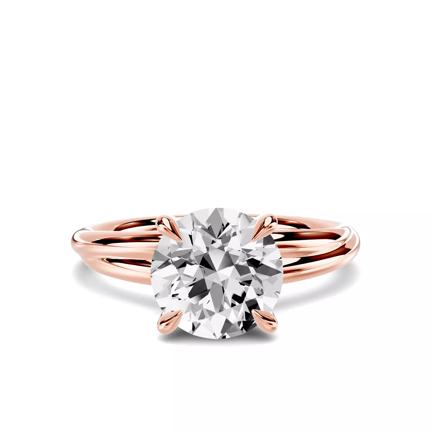 Classic Solitaire Focus 14K Rose Gold Engagement Ring