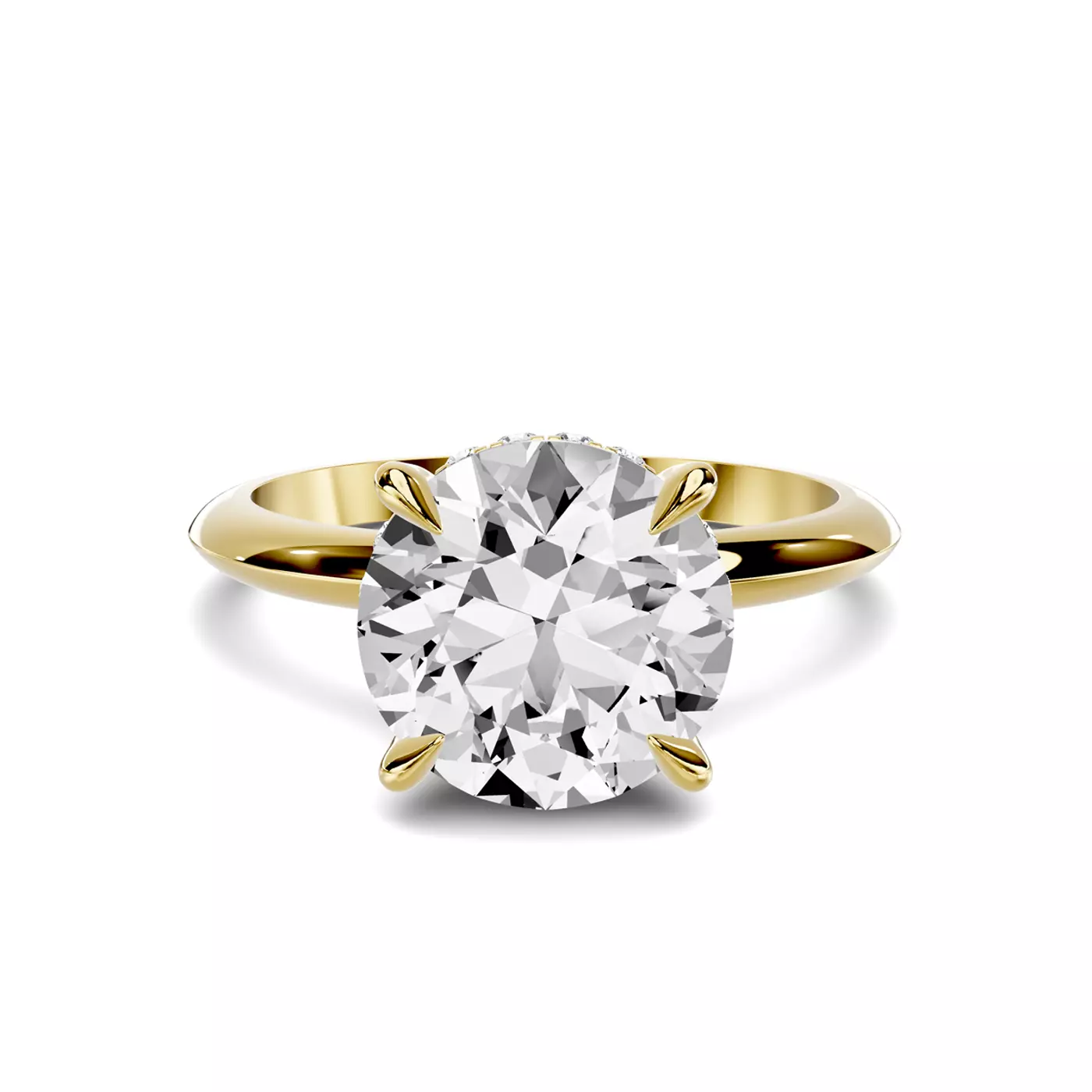 Concealed Halo Sparkle 18K Yellow Gold Engagement Ring
