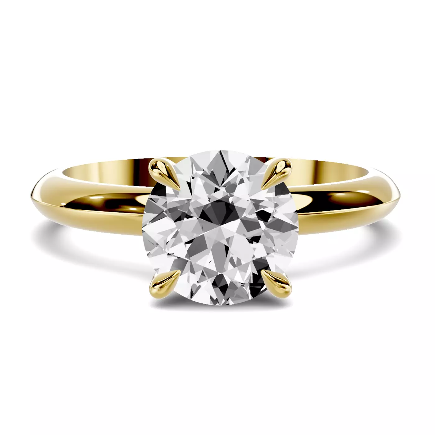 Pure Solitaire Focus 14K Yellow Gold Engagement Ring