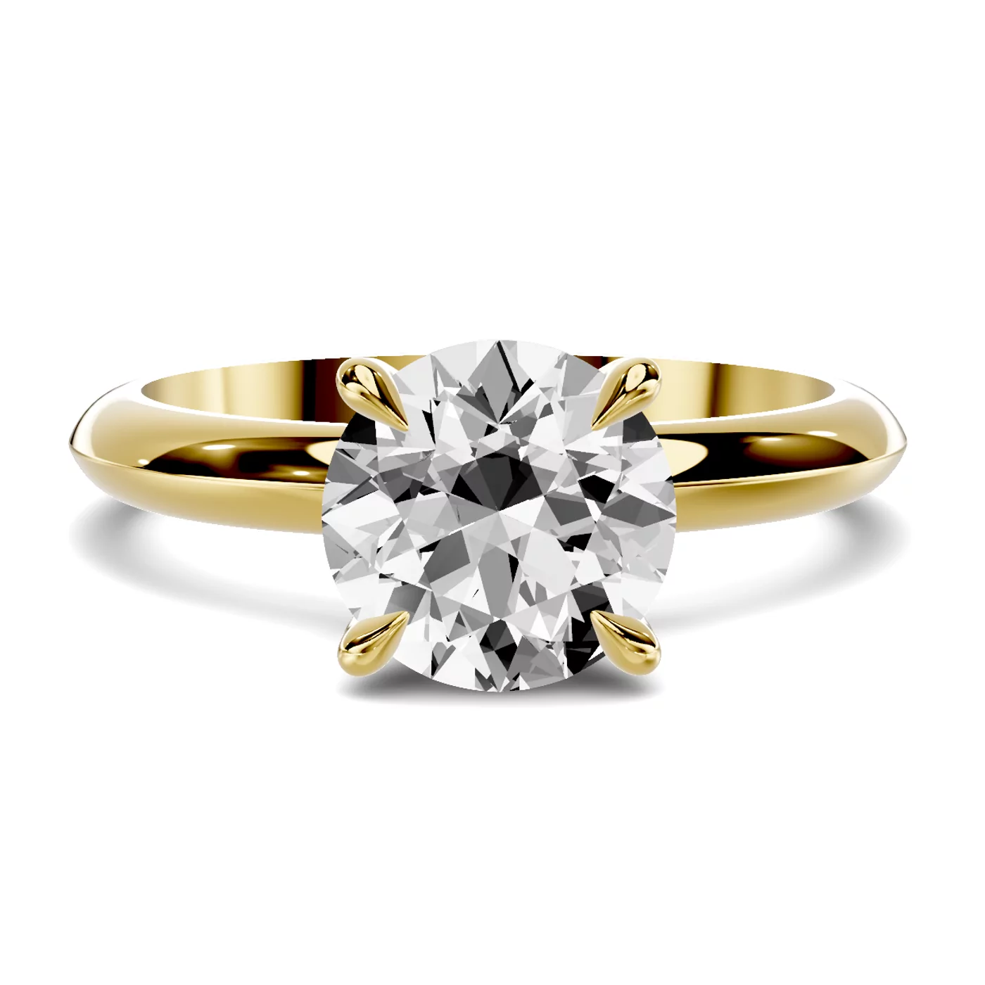 Pure Solitaire Focus 18K Yellow Gold Engagement Ring