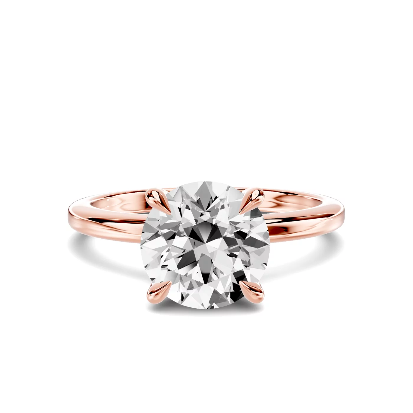 Pure Solitaire Focus 14K Rose Gold Engagement Ring
