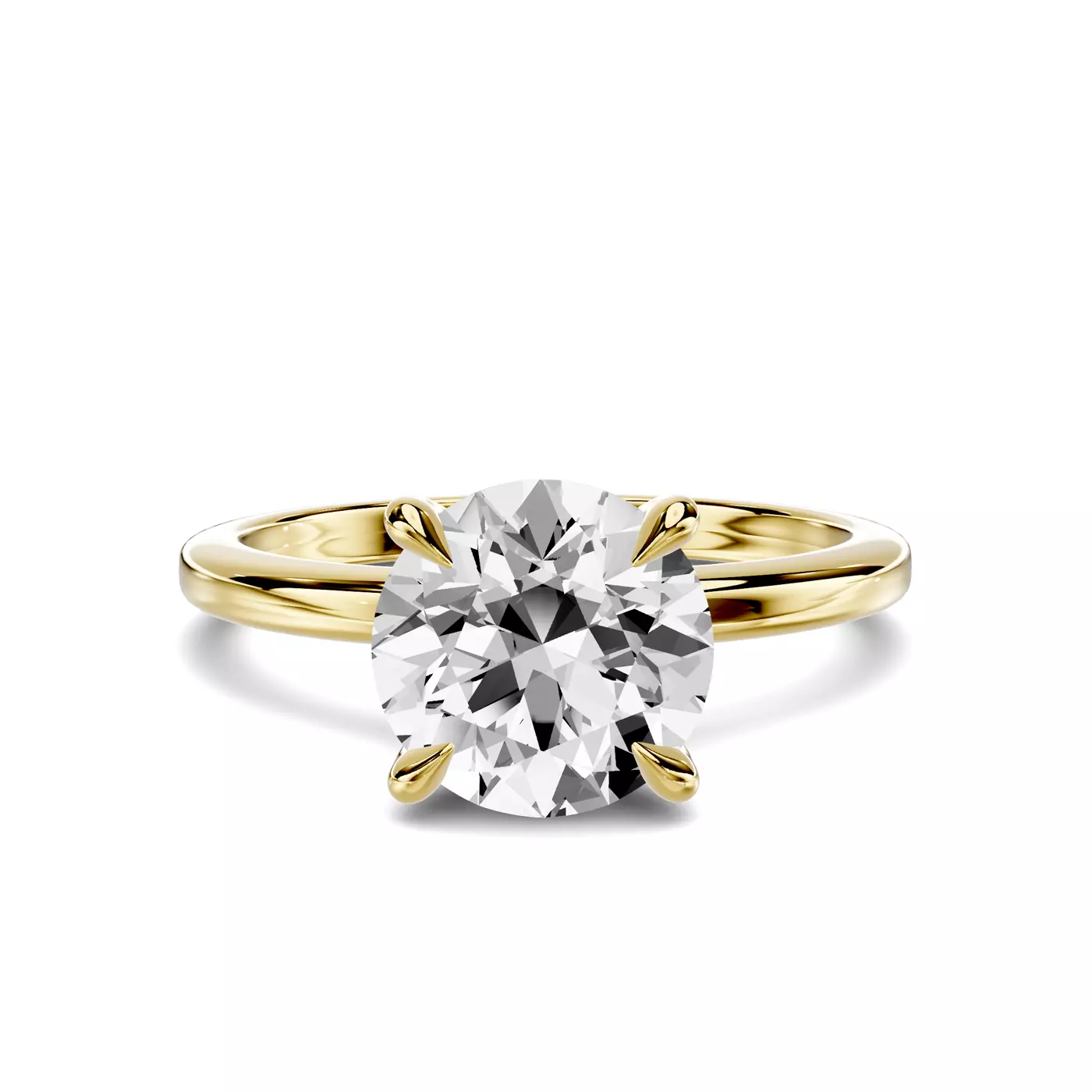 Pure Solitaire Focus 14K Yellow Gold Engagement Ring