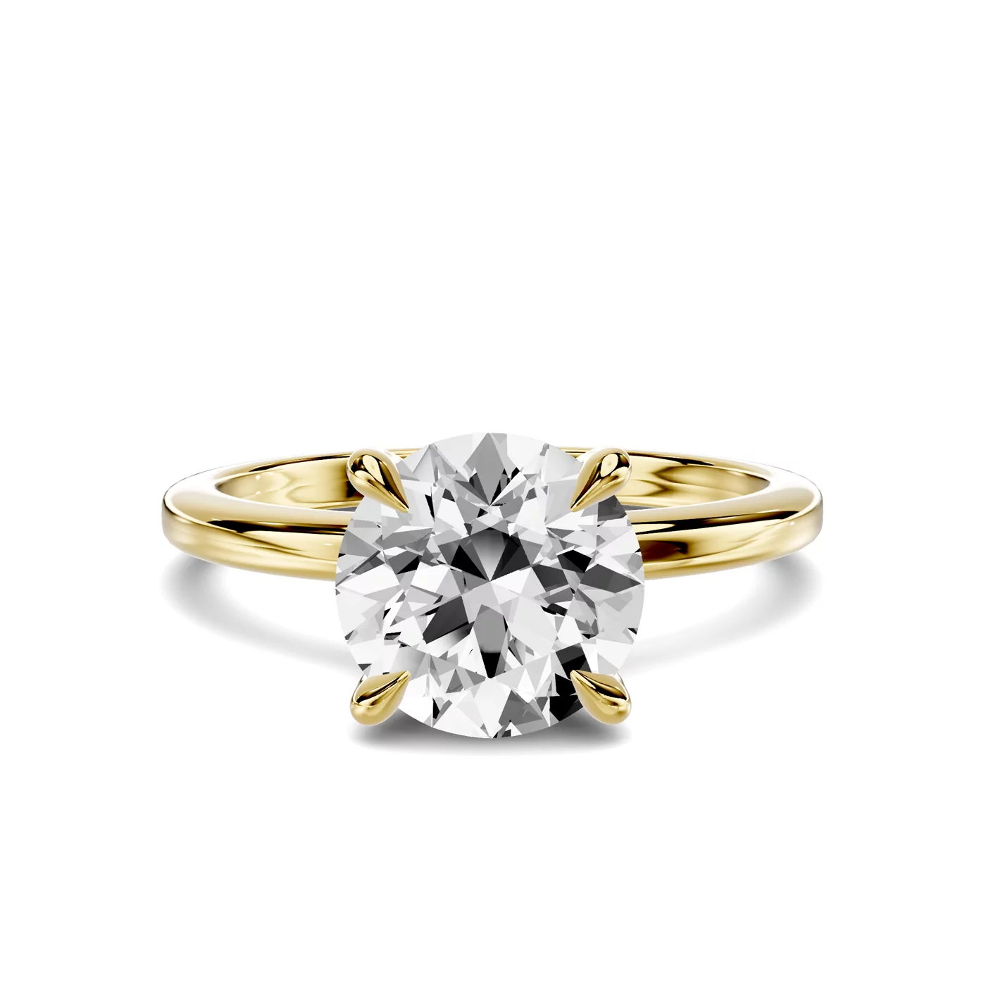 Pure Solitaire Focus 18K Yellow Gold Engagement Ring