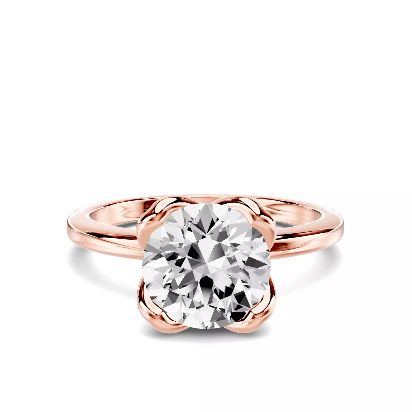 Hidden Halo Sparkle 14K Rose Gold Engagement Ring