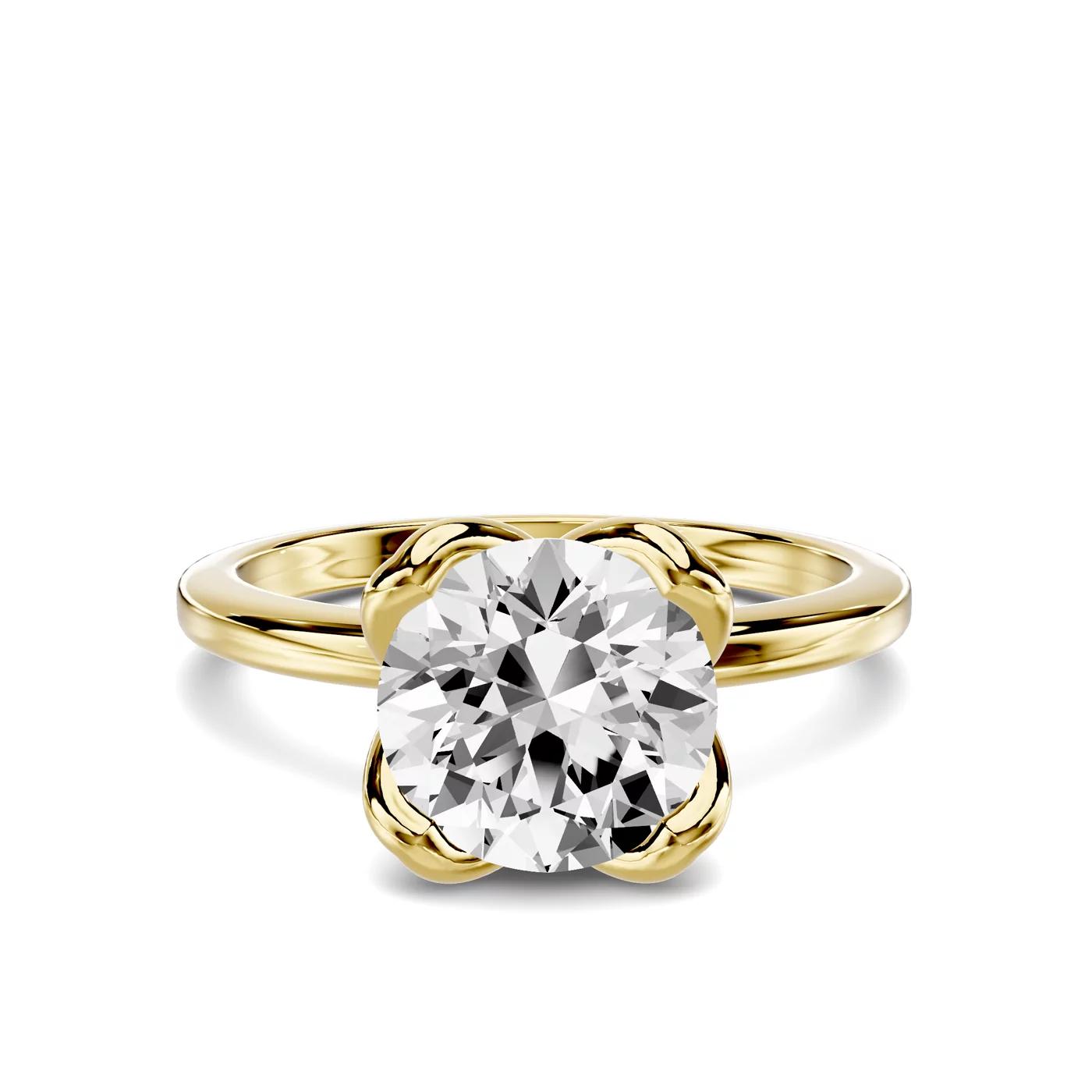 Hidden Halo Sparkle 14K Yellow Gold Engagement Ring
