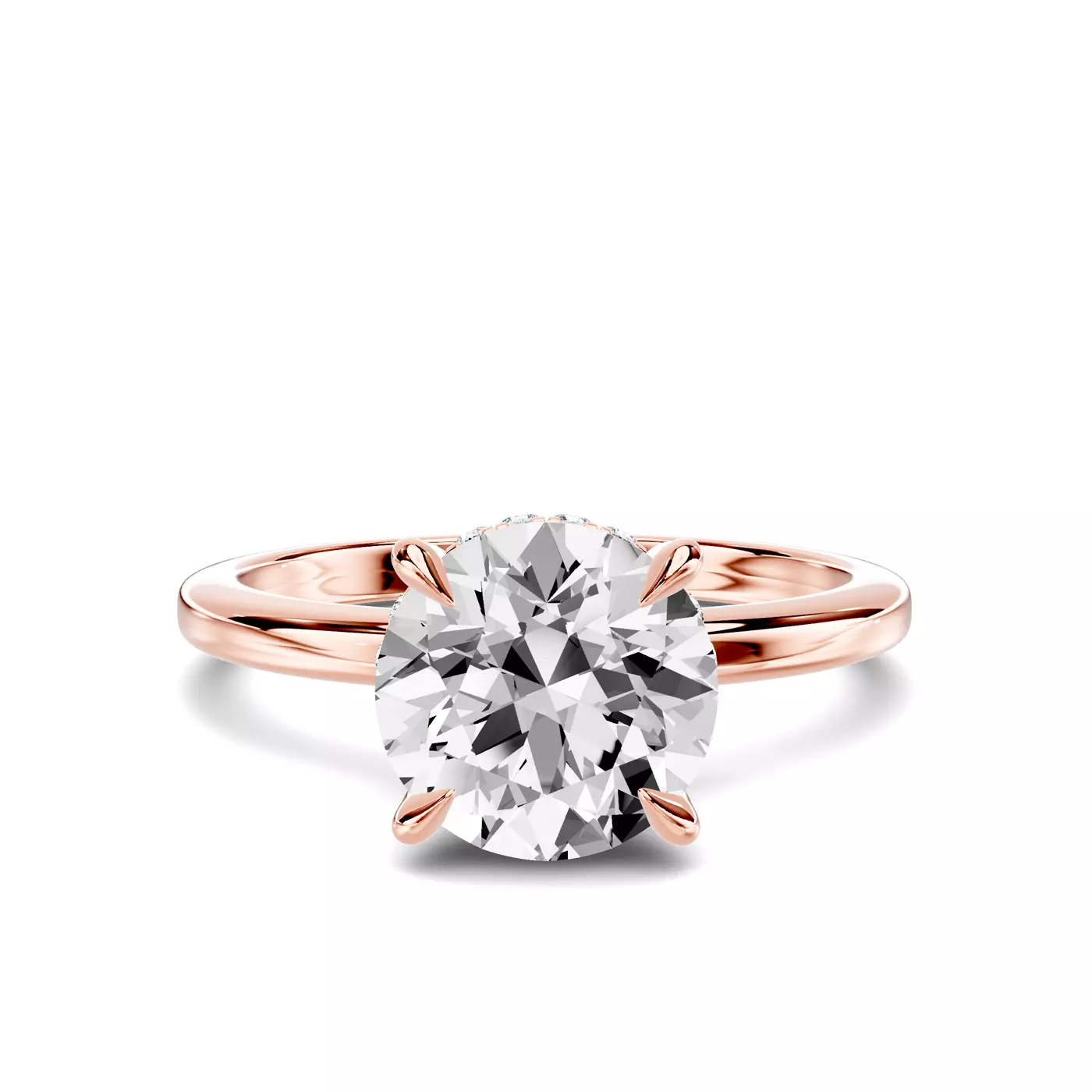 Secret Halo Sparkle 14K Rose Gold Engagement Ring