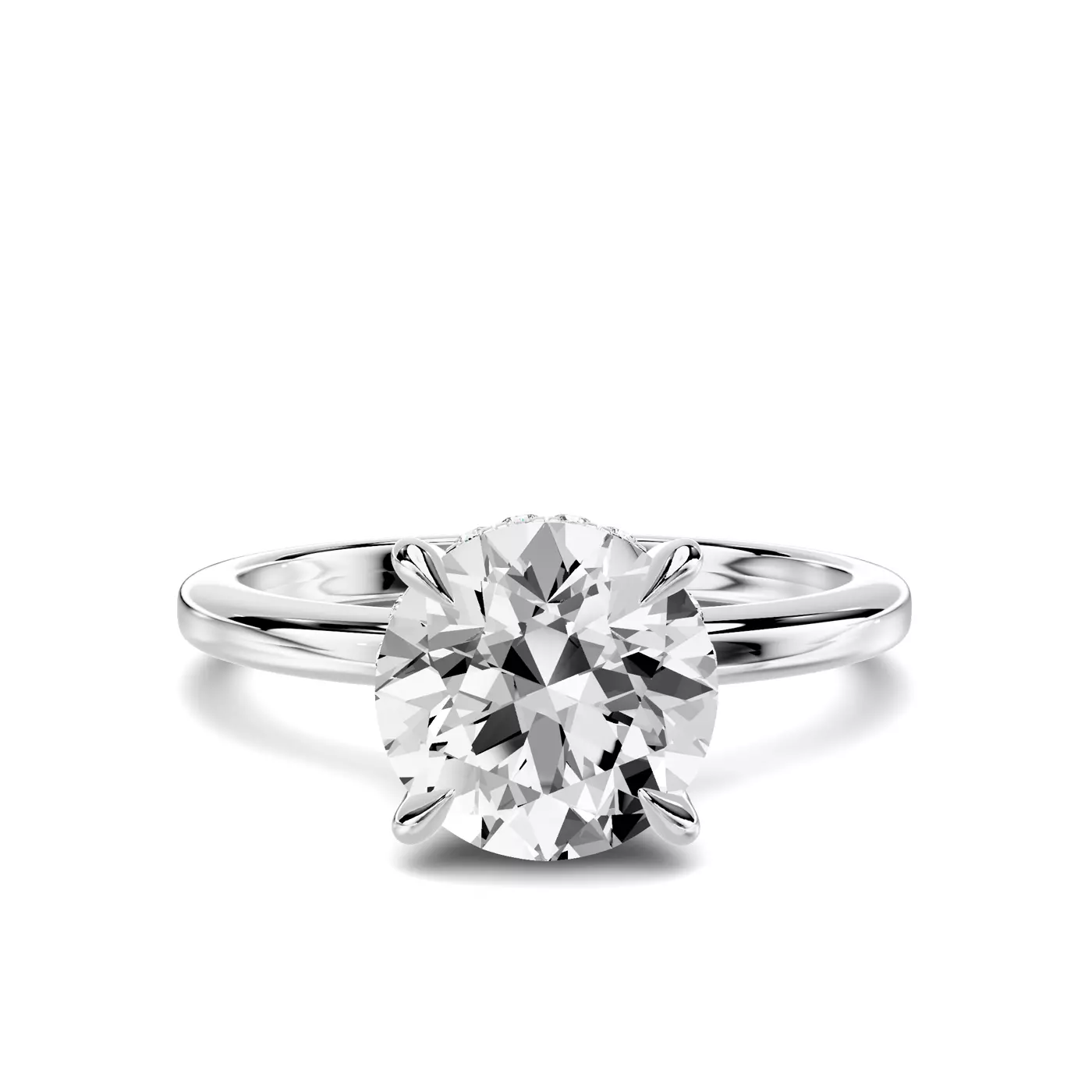 Secret Halo Sparkle 14K White Gold Engagement Ring