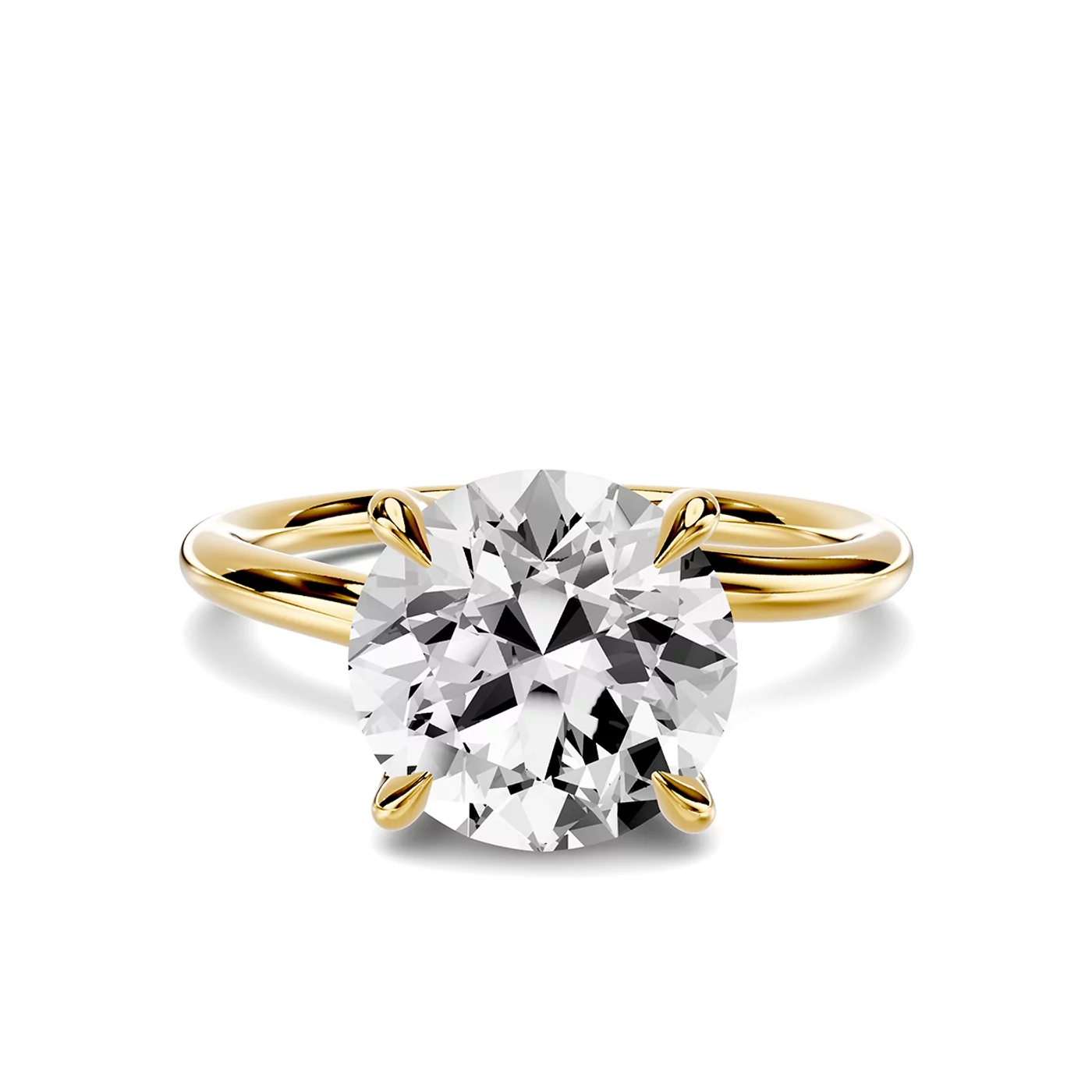Classic Solitaire 18K Yellow Gold Engagement Ring