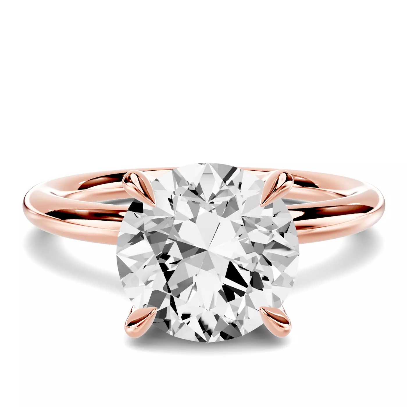 Classic Solitaire Focus 14K Rose Gold Engagement Ring