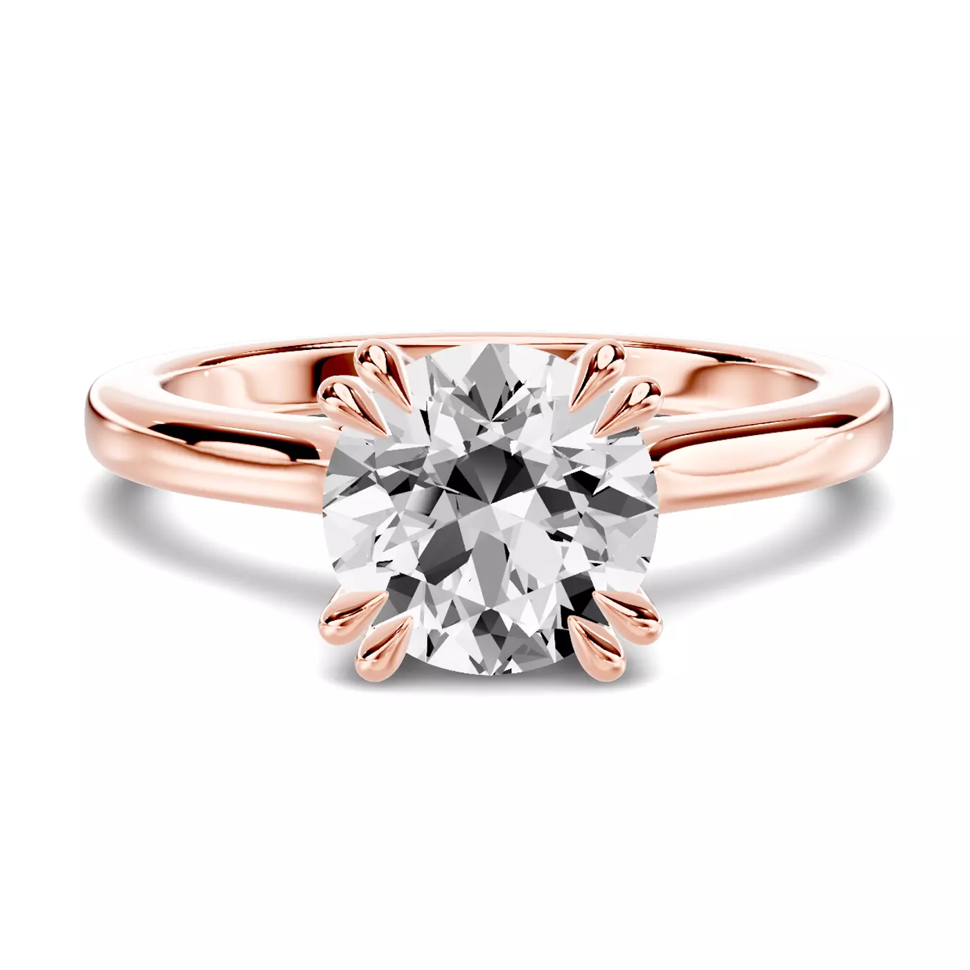 Cathedral Arches 14K Rose Gold Engagement Ring