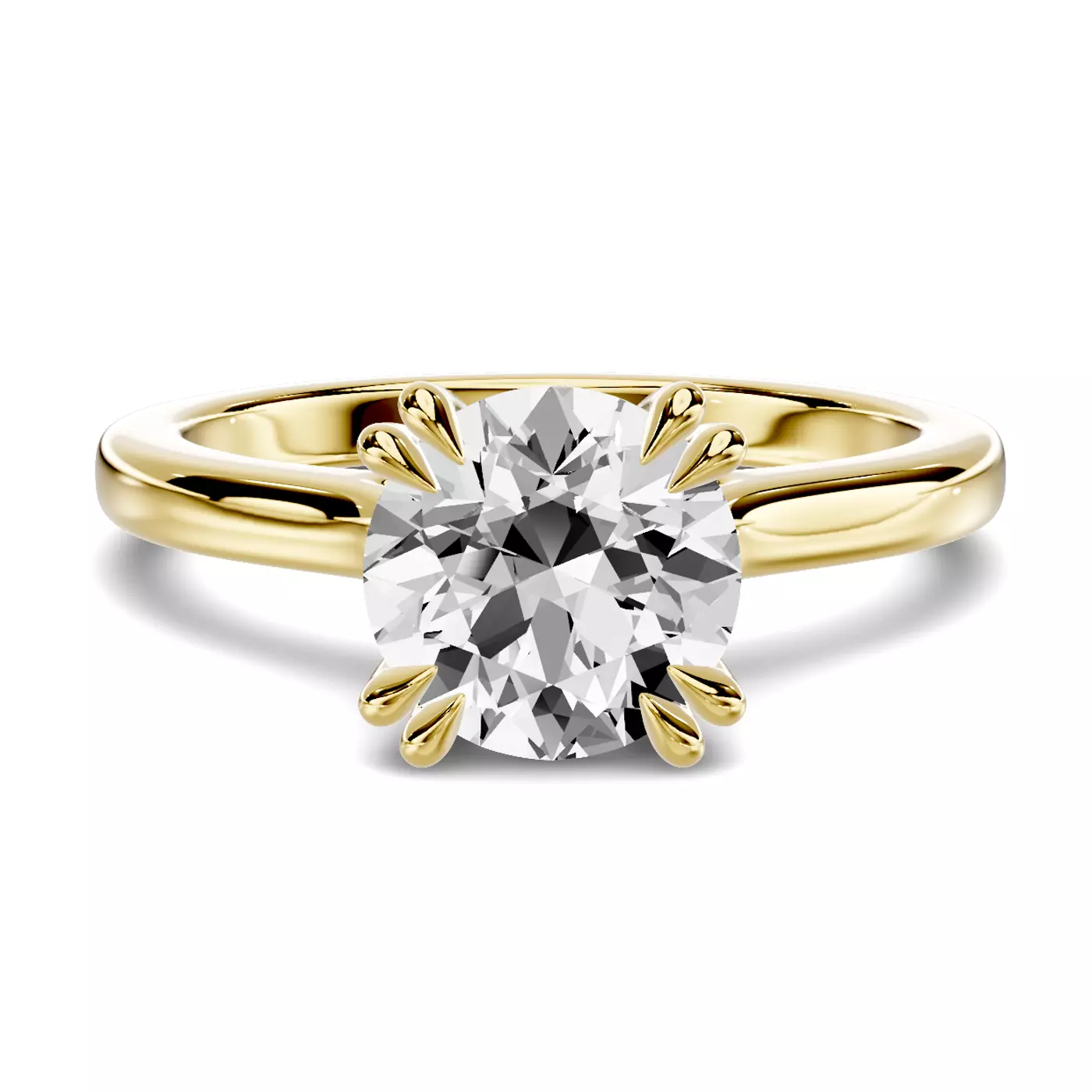Cathedral Arches 18K Yellow Gold Engagement Ring