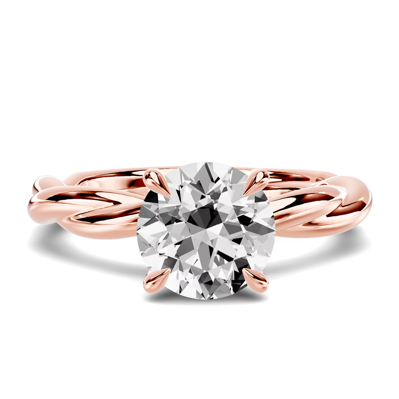 Pure Solitaire Focus 14K Rose Gold Engagement Ring