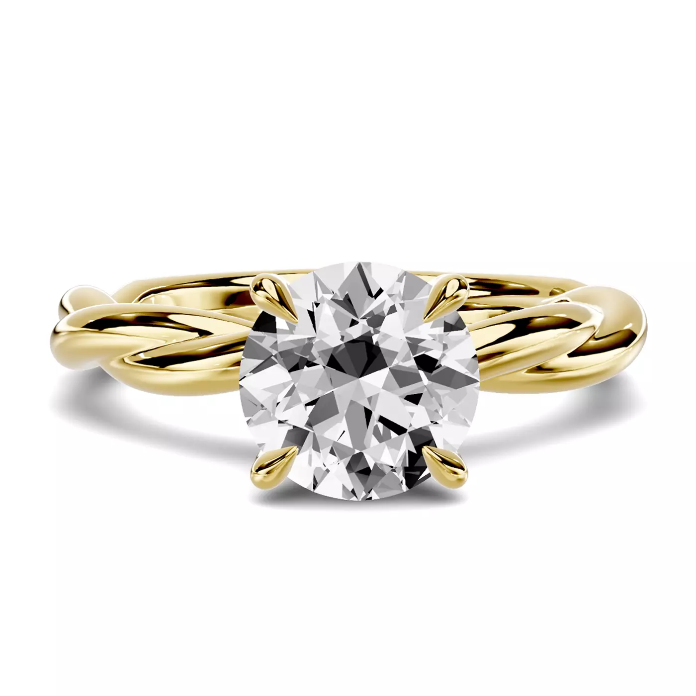 Pure Solitaire Focus 14K Yellow Gold Engagement Ring