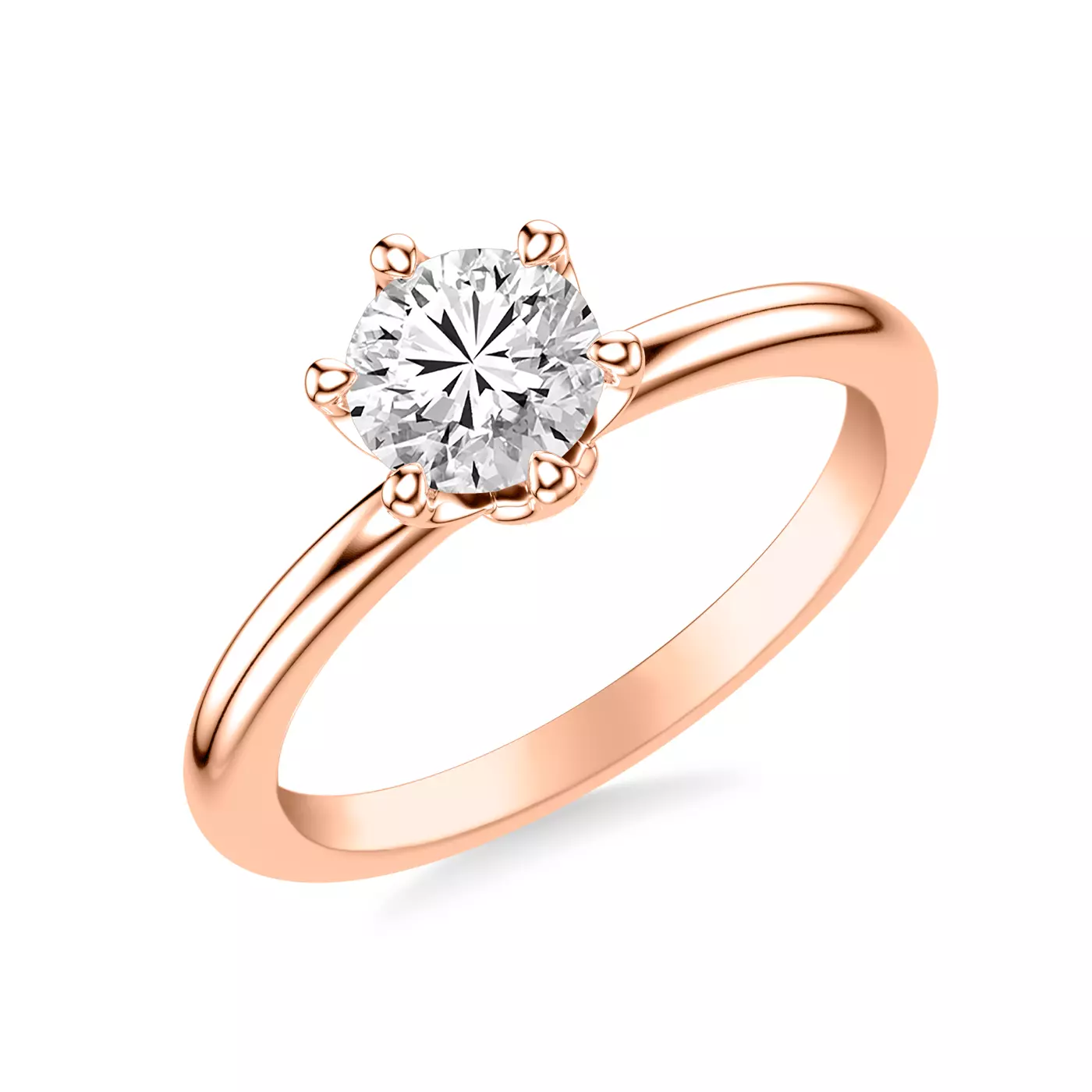 Classic Solitaire Focus 14K Rose Gold Engagement Ring