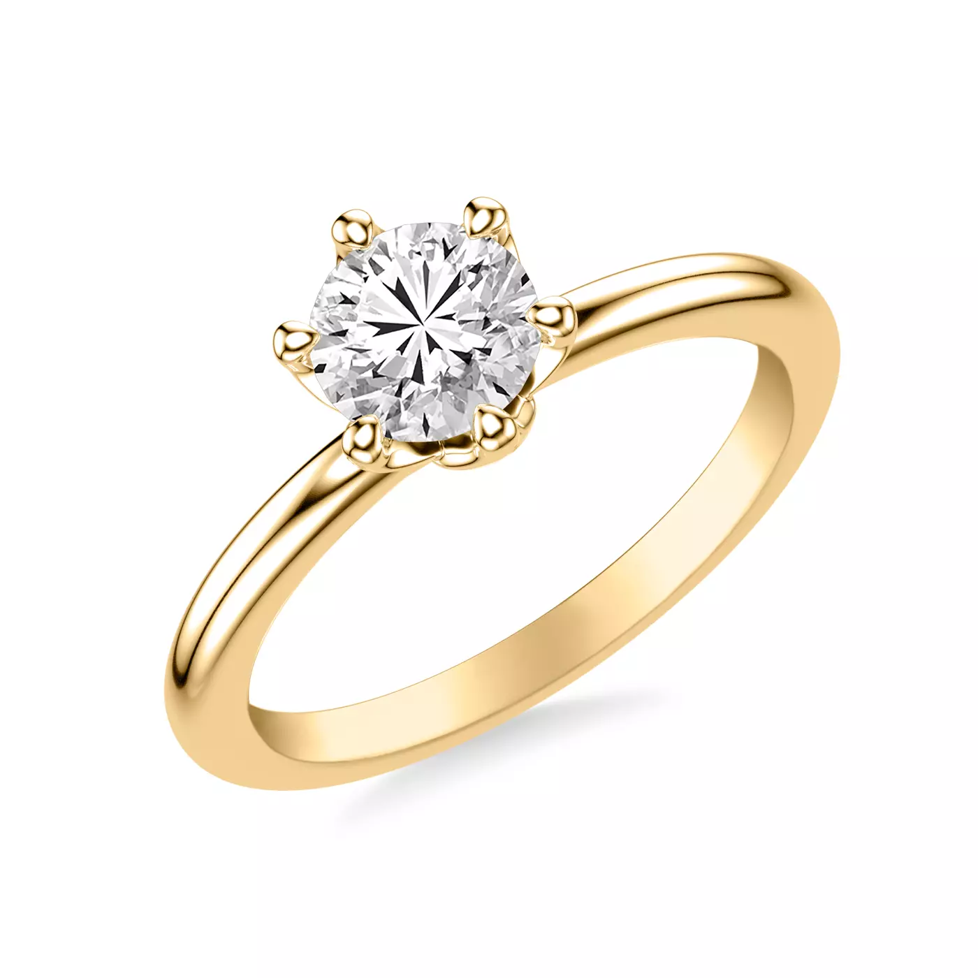 Classic Solitaire Focus 14K Yellow Gold Engagement Ring