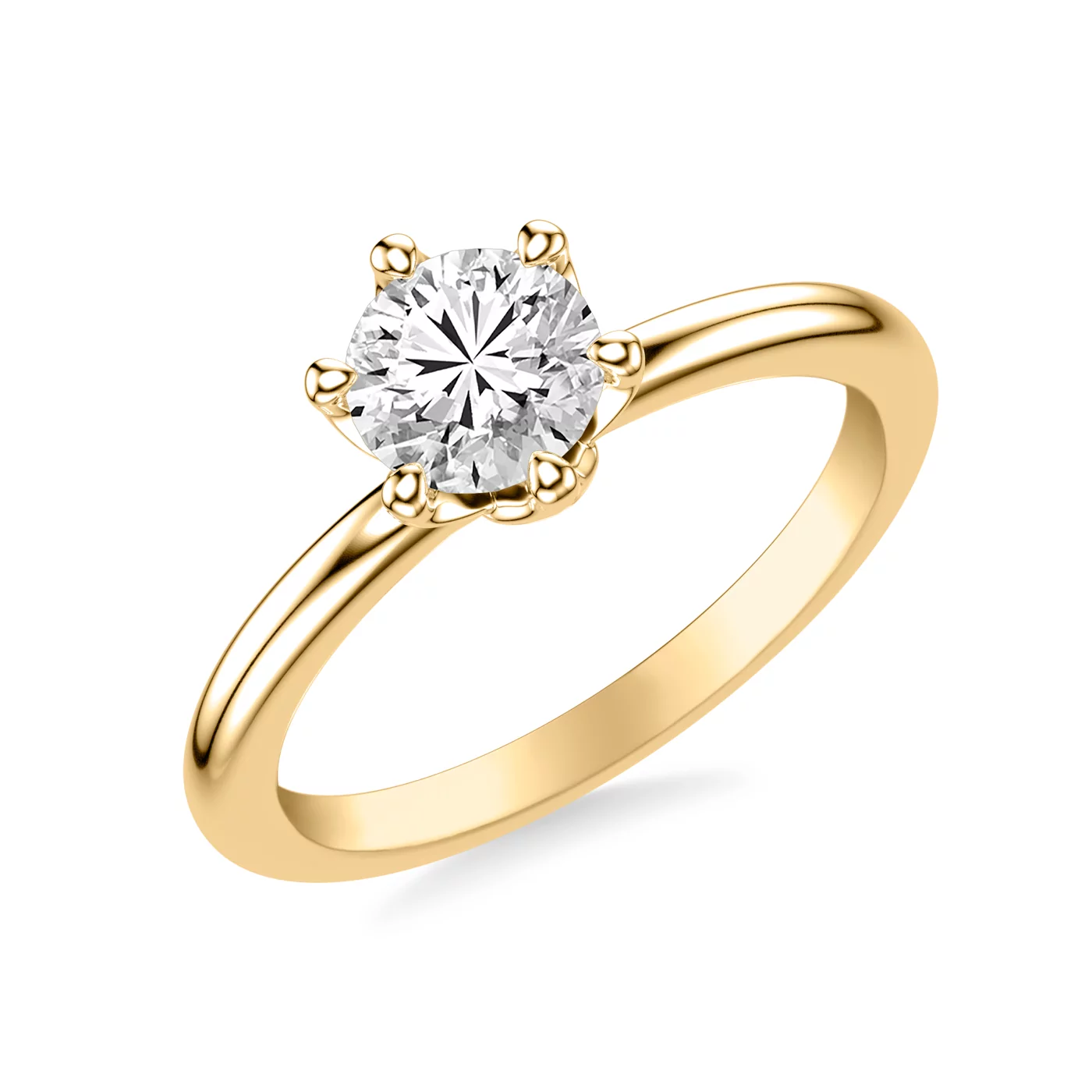 Classic Solitaire Focus 18K Yellow Gold Engagement Ring