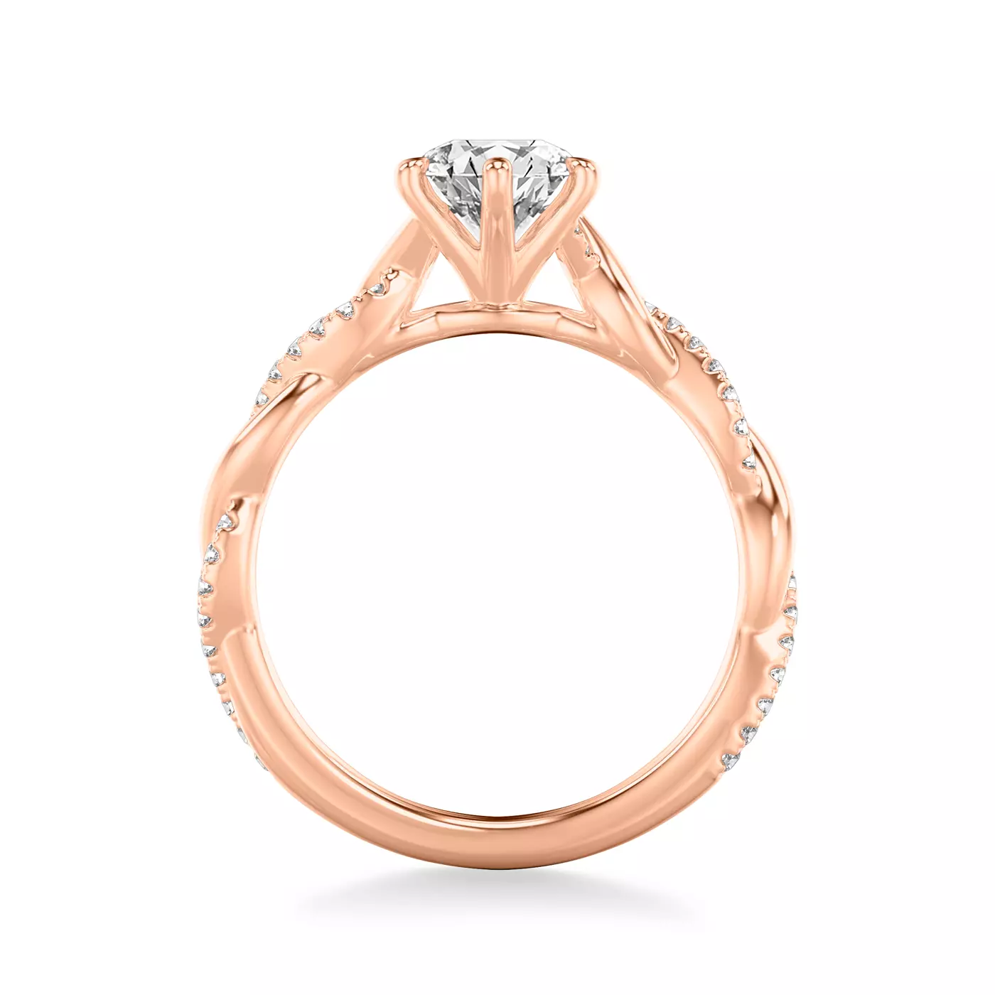 Darcy Diamond Twist Engagement Ring - 14K Rose Gold