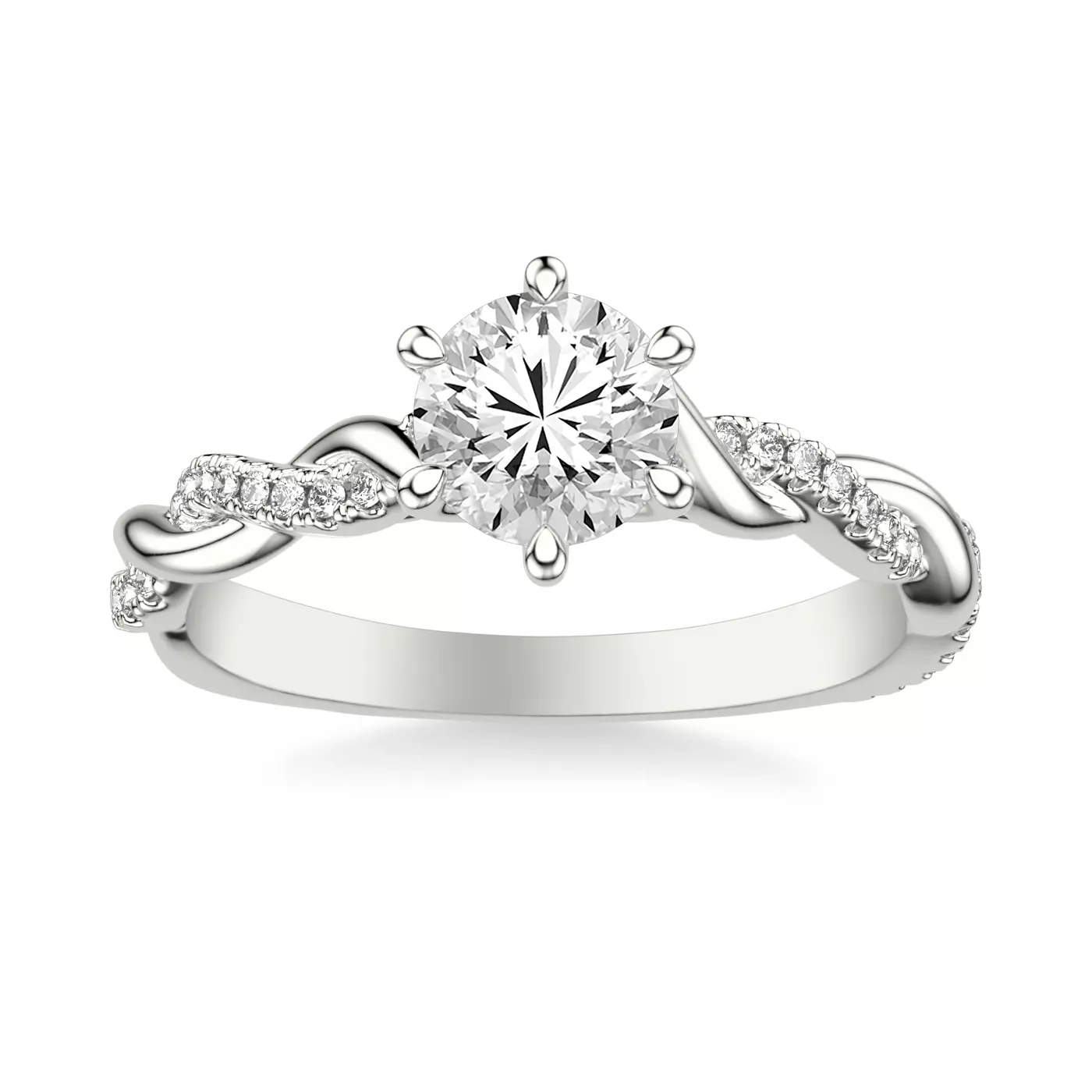 【8/16まで】PRY Distorted Diamond Ring 17号 Darcy Diamond Twist Engagement Ring - 14K White Gold
