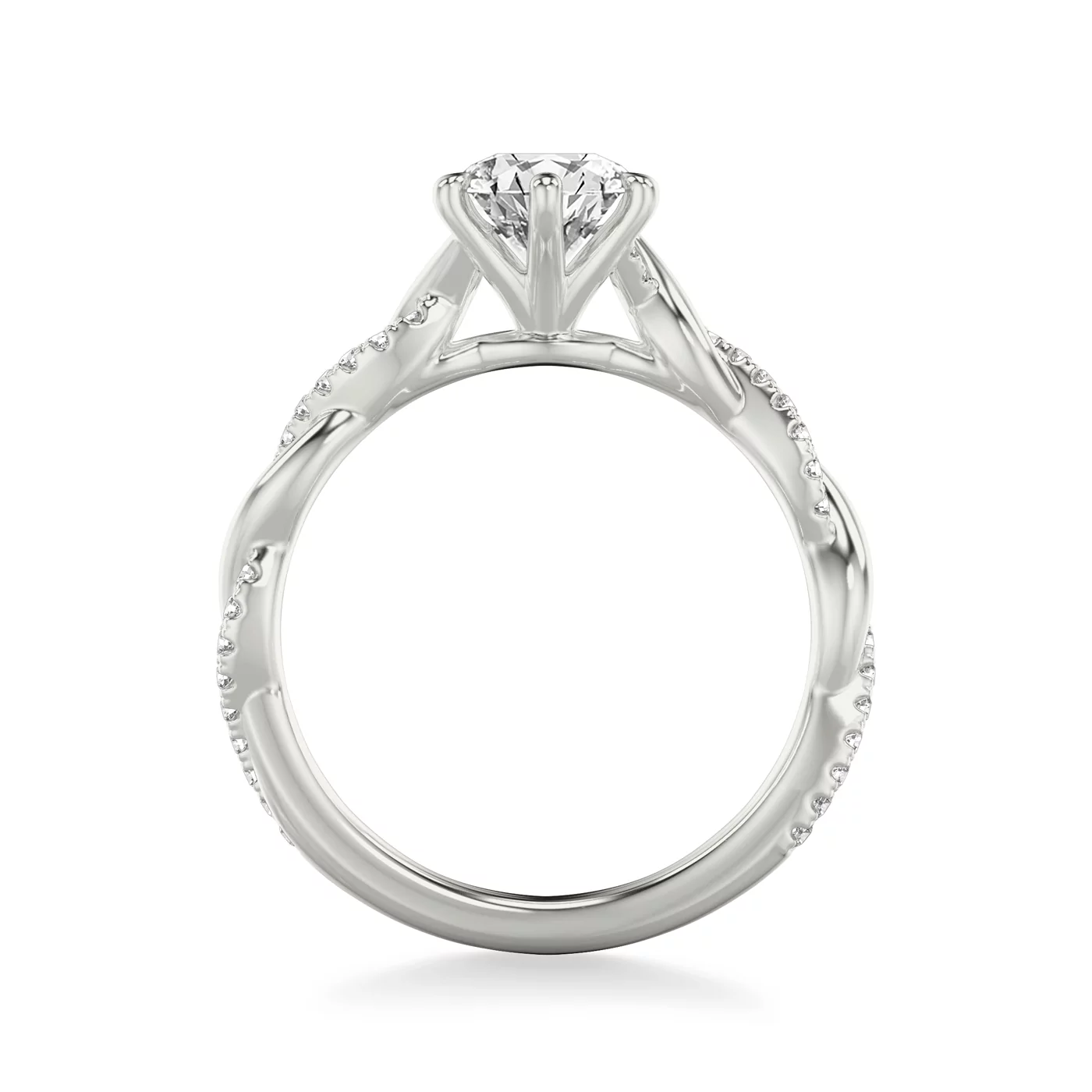 Darcy Diamond Twist Engagement Ring - 18K White Gold