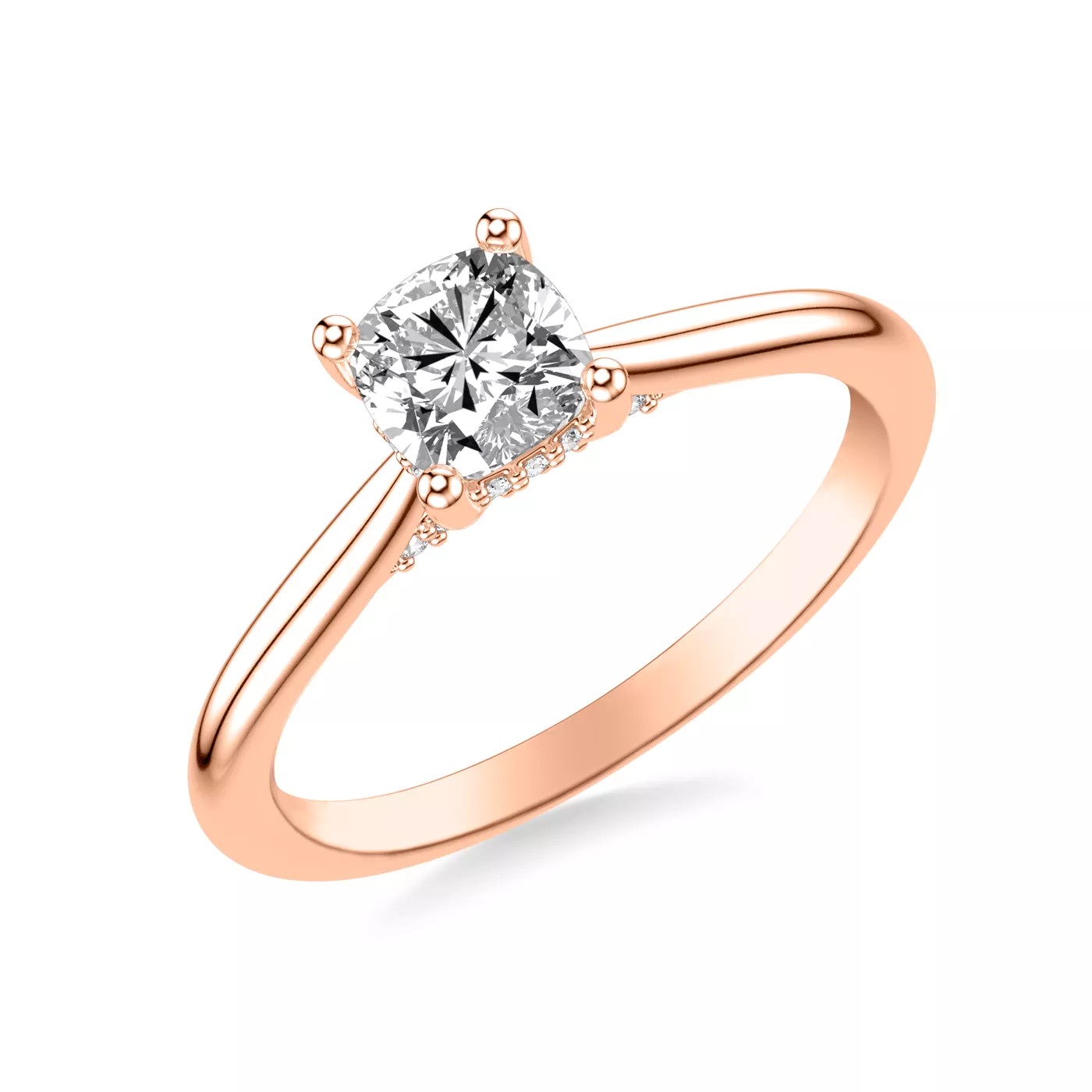 Hidden Halo 14K Rose Gold Engagement Ring
