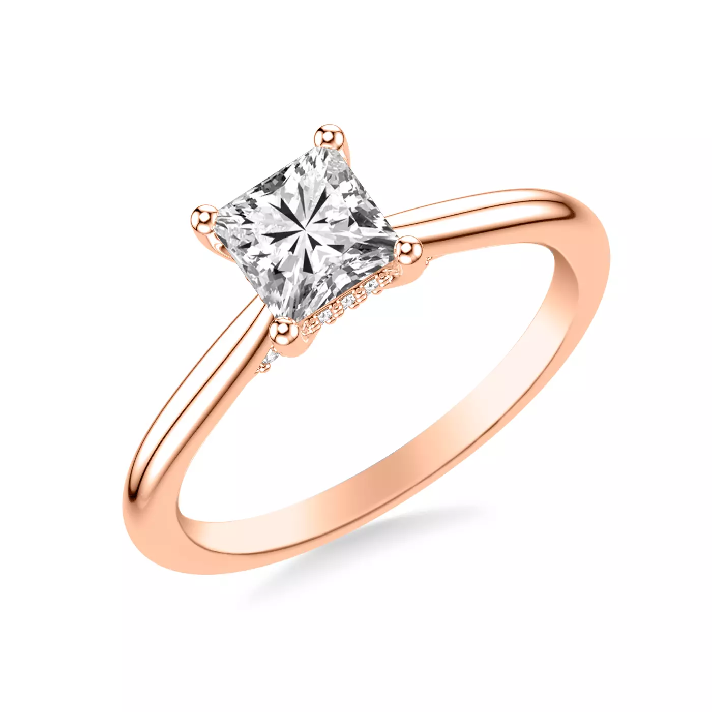Hidden Halo 14K Rose Gold Engagement Ring
