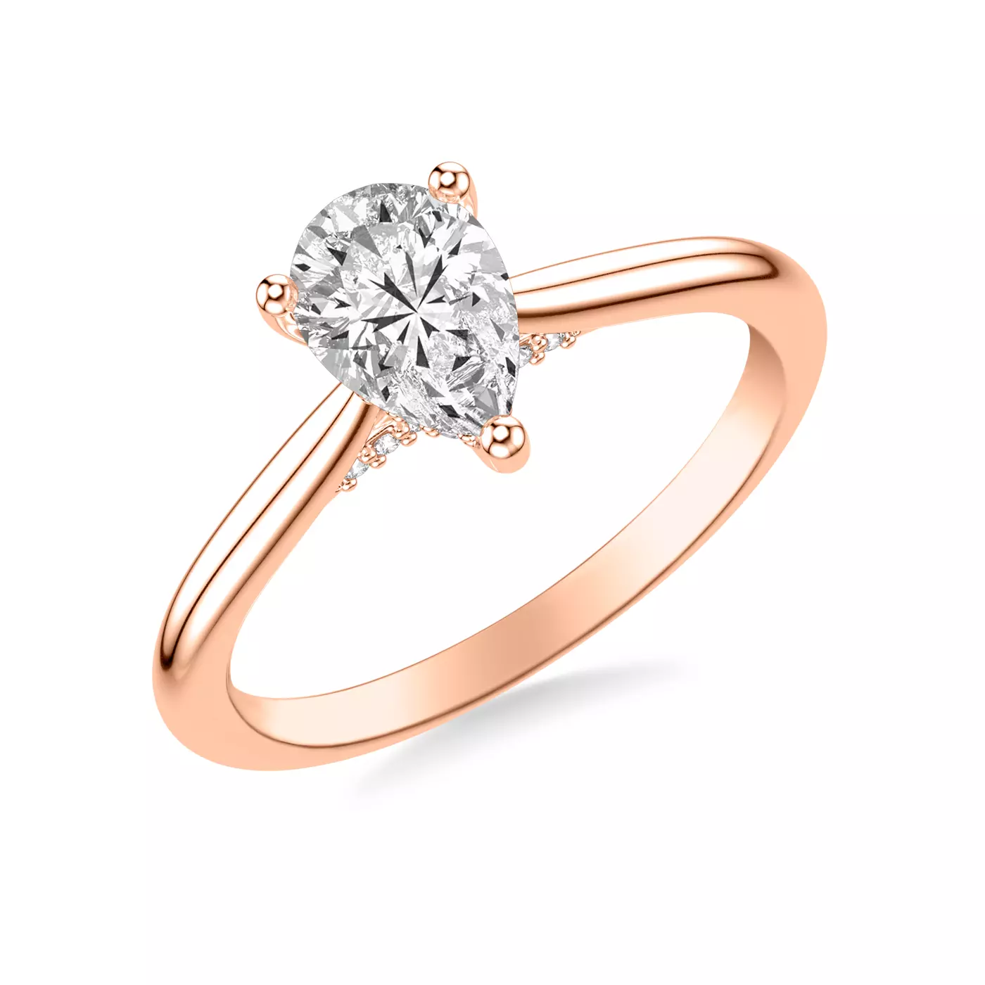 Hidden Halo 14K Rose Gold Engagement Ring