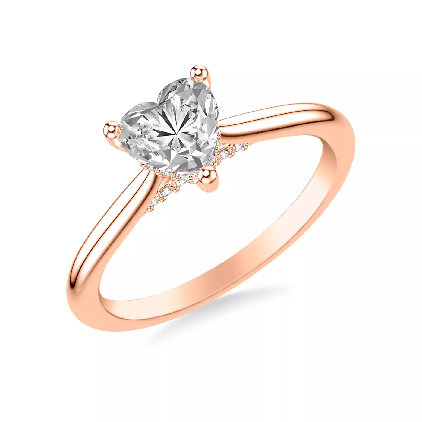 Hidden Halo 14K Rose Gold Engagement Ring